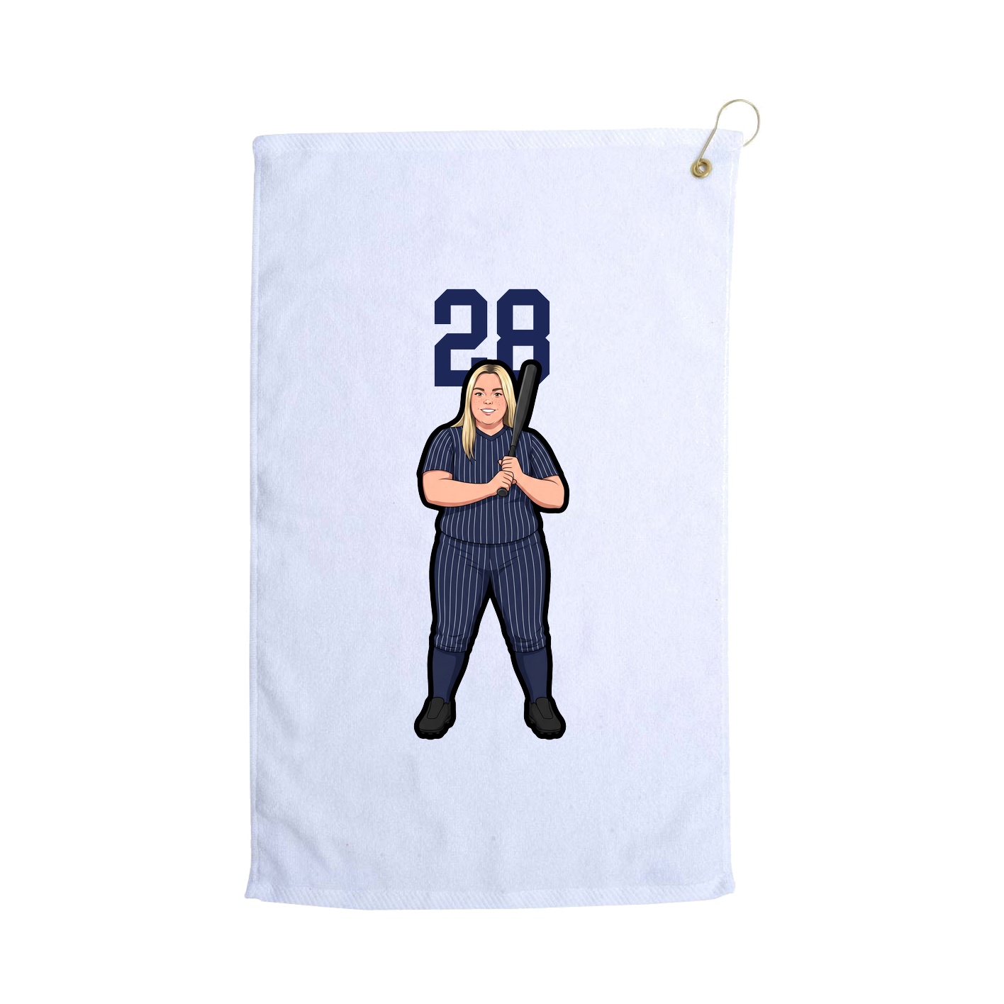 Golf Towel — Number Top in White