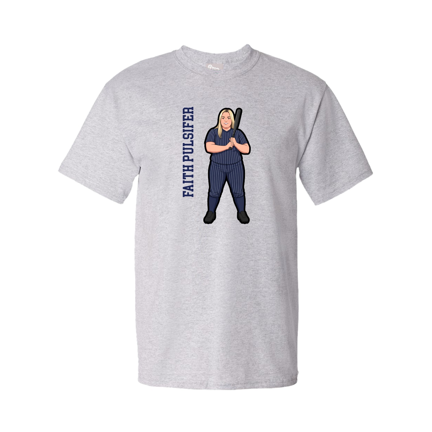 Tee — Name Vertical in Grey
