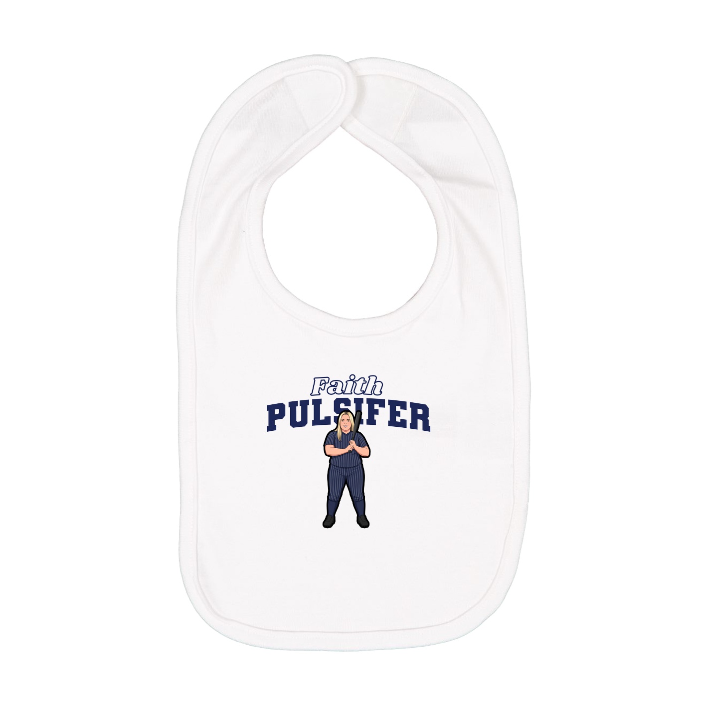 Infant Bib — Name Arch in White