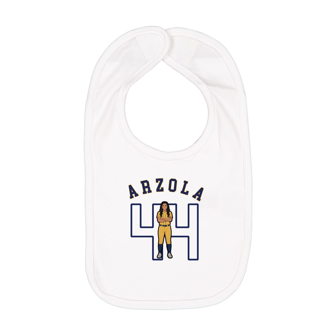 Infant Bib — Shirsey Arch in White