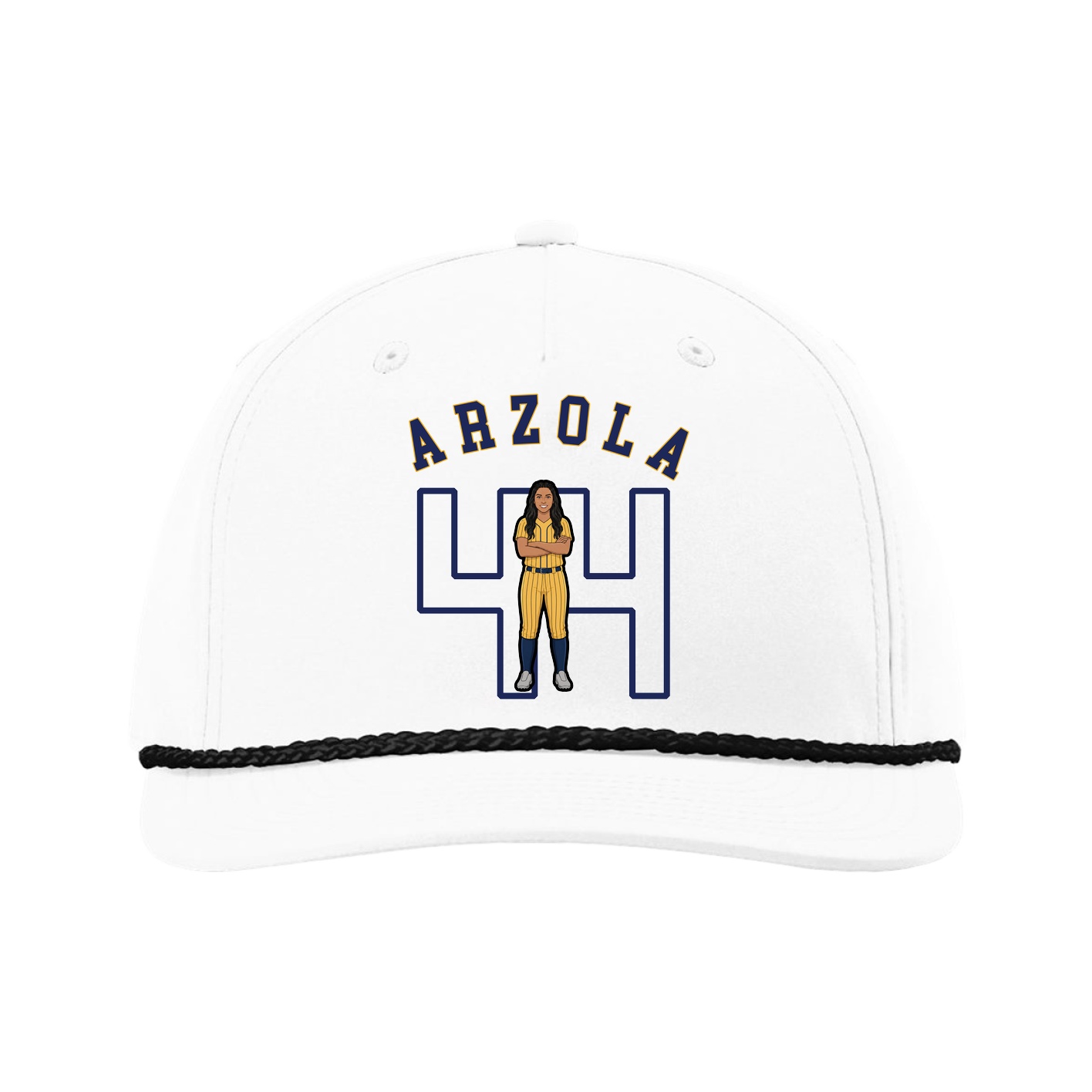Five-Panel Classic Rope Cap — Shirsey Arch in White