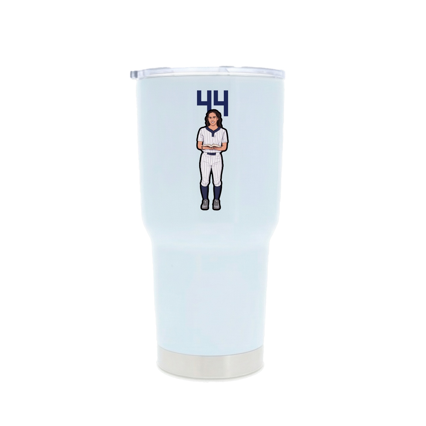 30oz Stainless Steel Tumbler — Number Top in White