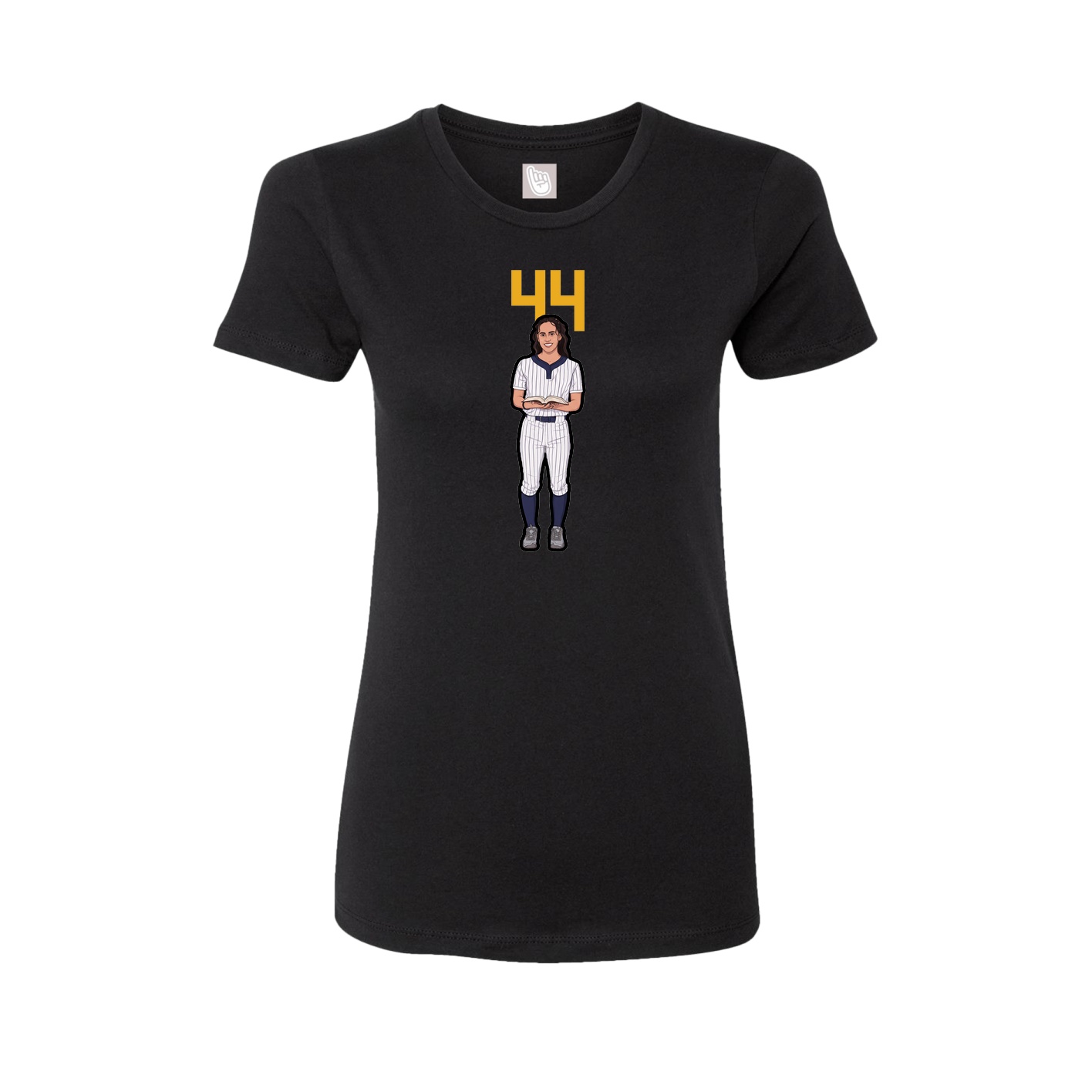 Fitted Women's Tee — Number Top in Black