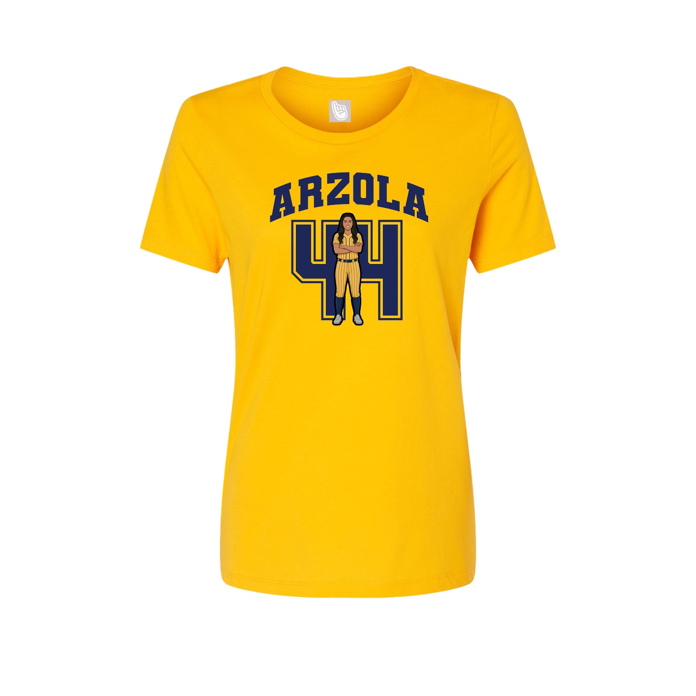 Fitted Women's Tee — Number in Gold