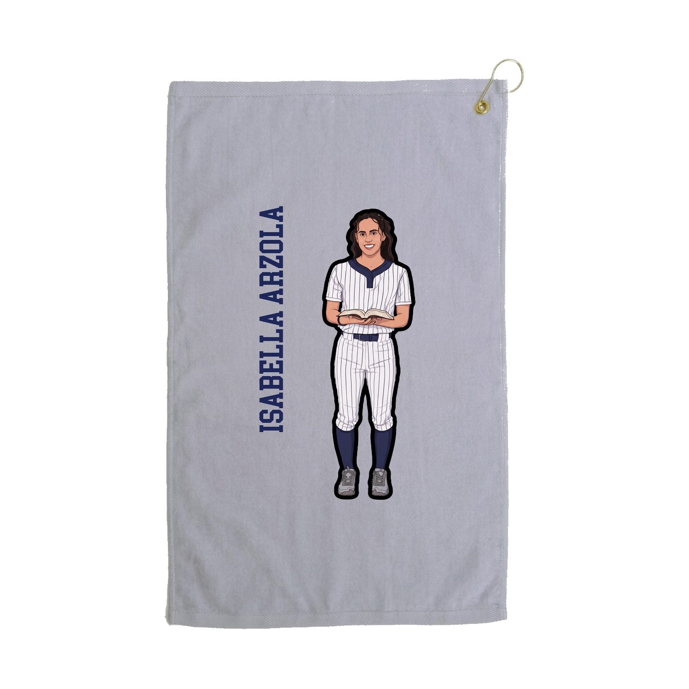 Golf Towel — Name Vertical in Grey