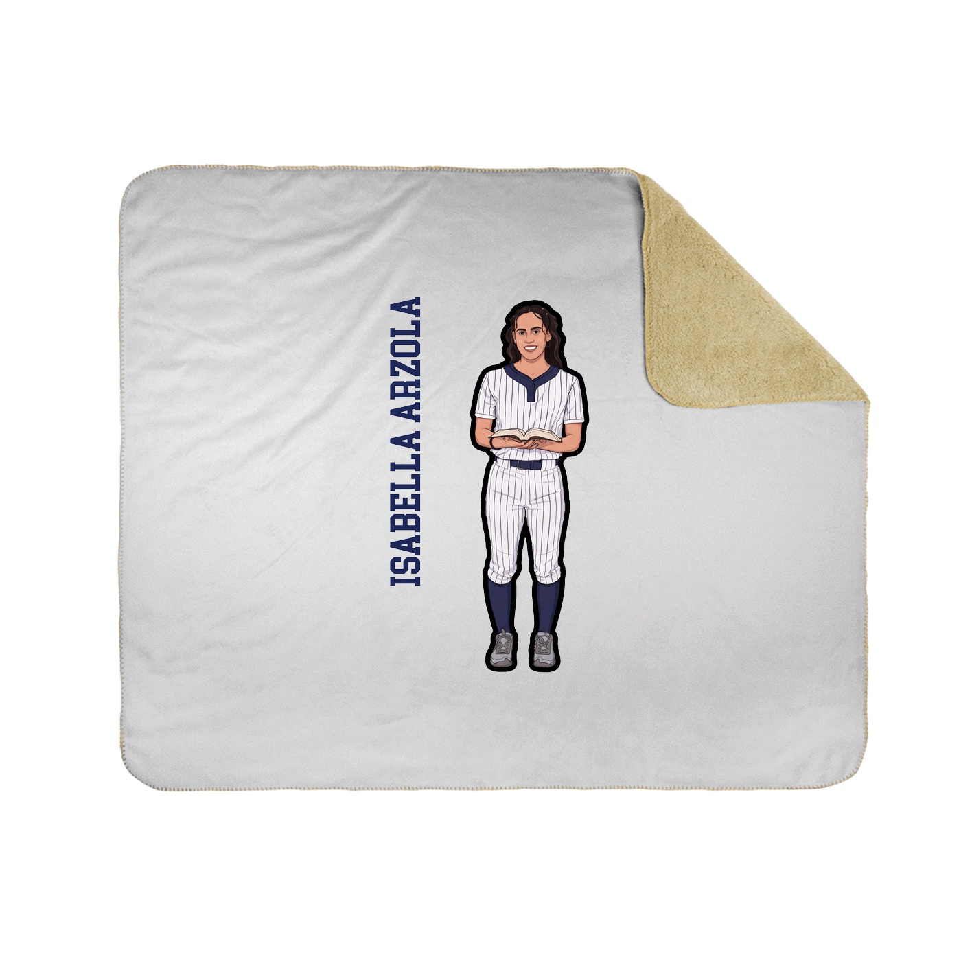 Throw Blanket — Name Vertical in White