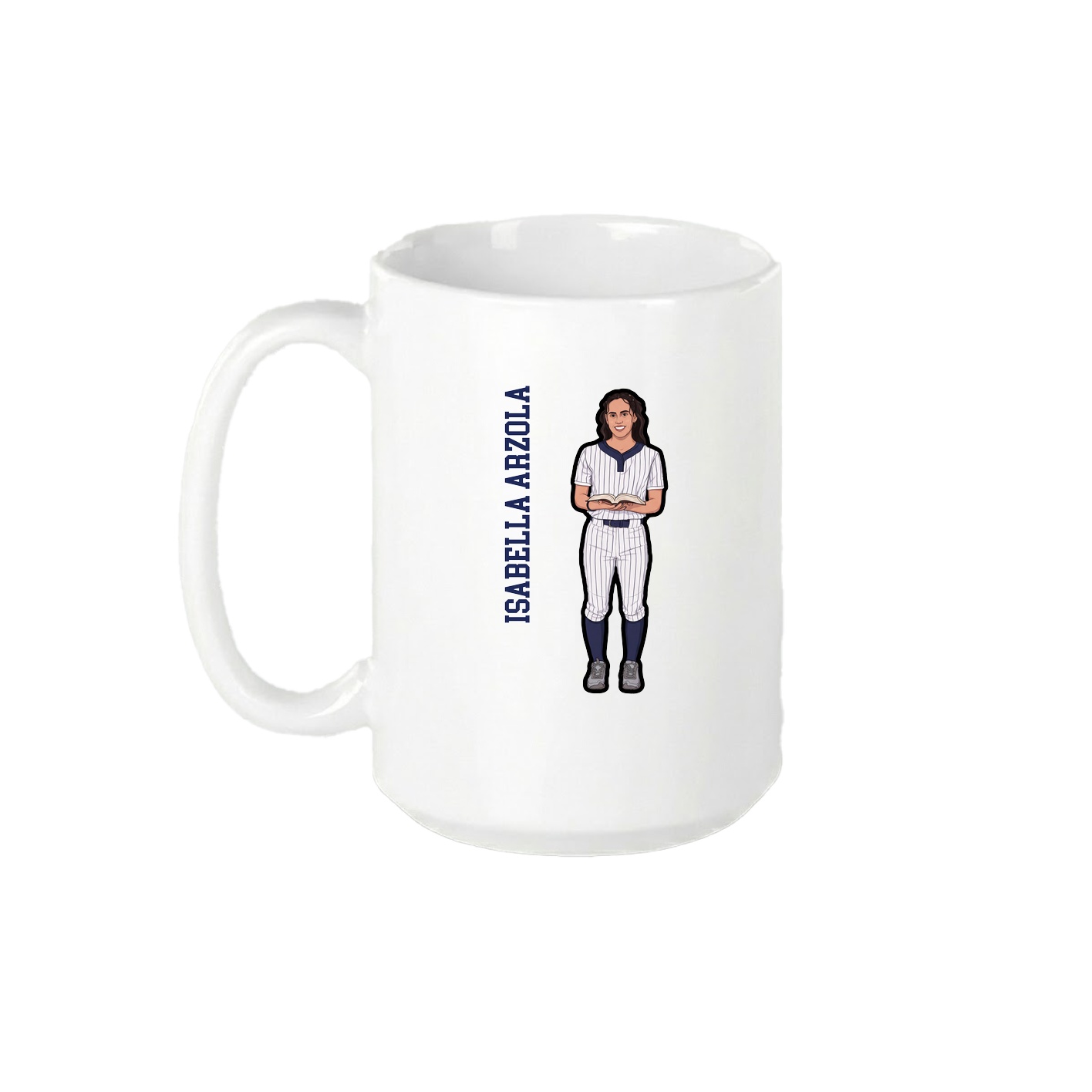 15oz Coffee Mug — Name Vertical in White