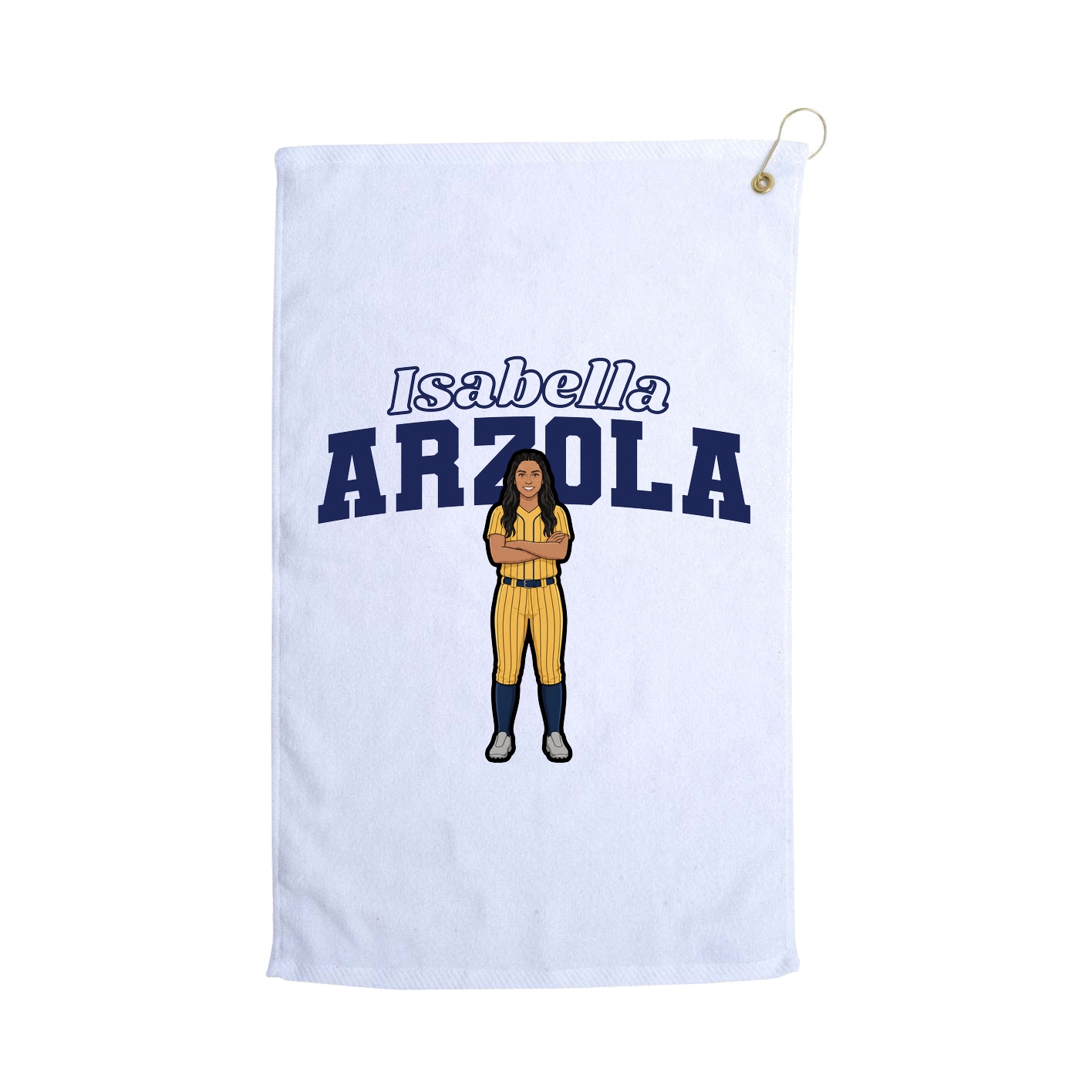 Golf Towel — Name Arch in White