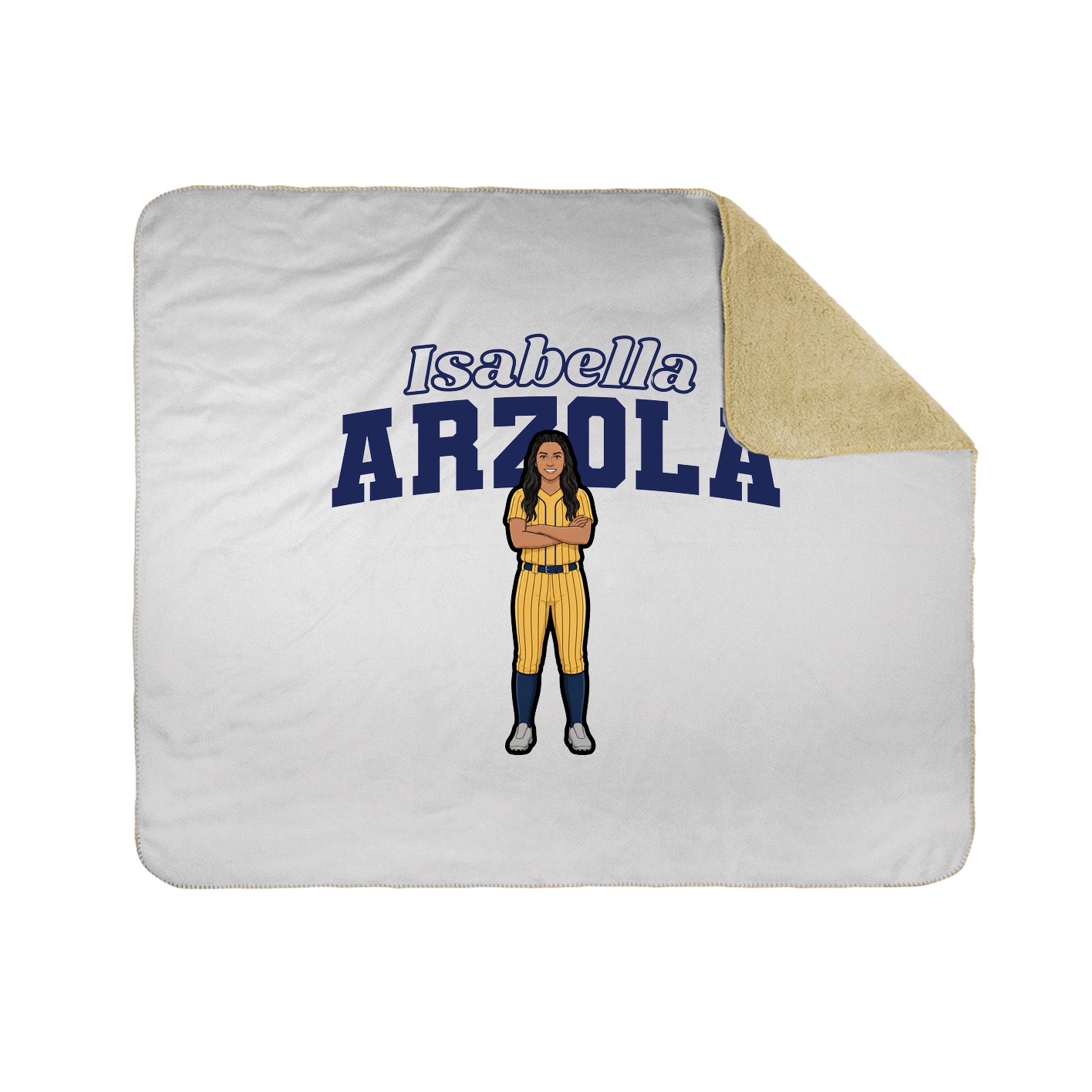 Throw Blanket — Name Arch in White