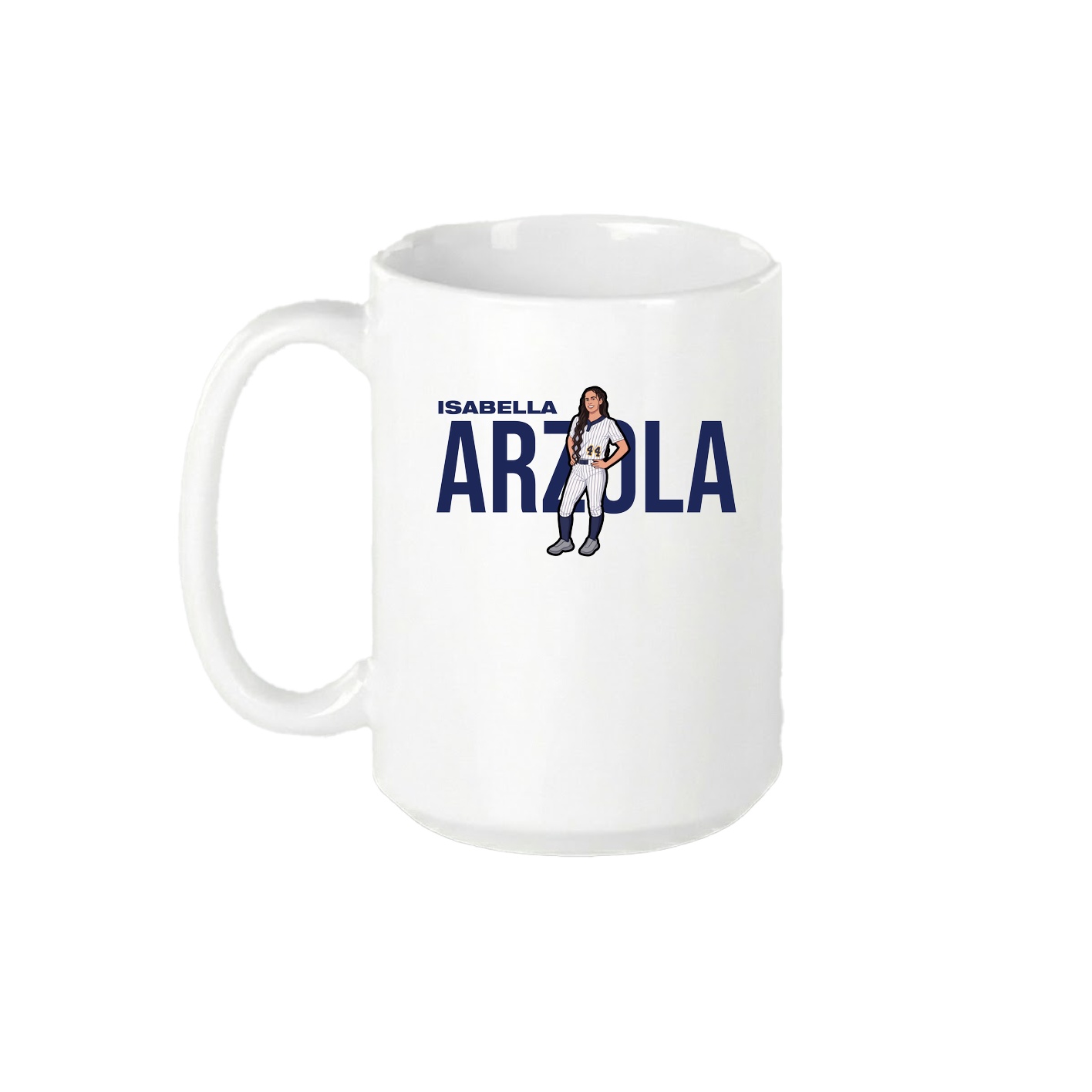 15oz Coffee Mug — Player Name in White