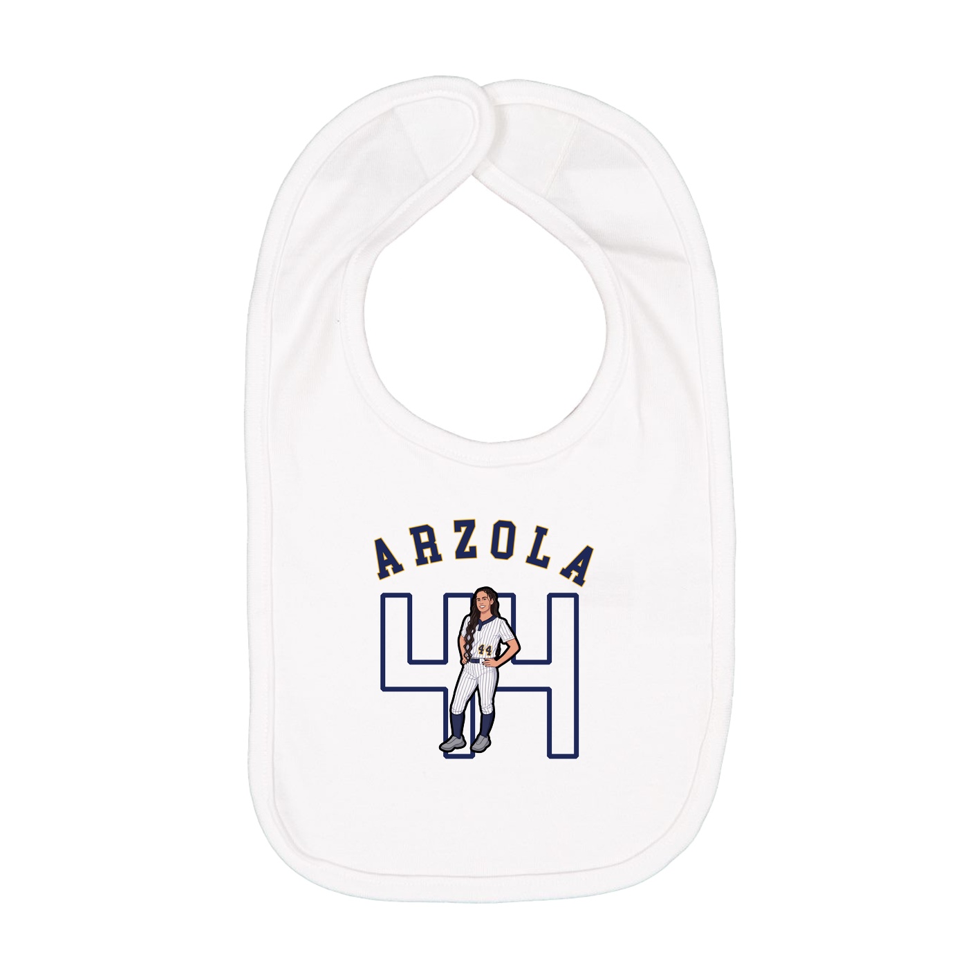 Infant Bib — Shirsey Arch in White