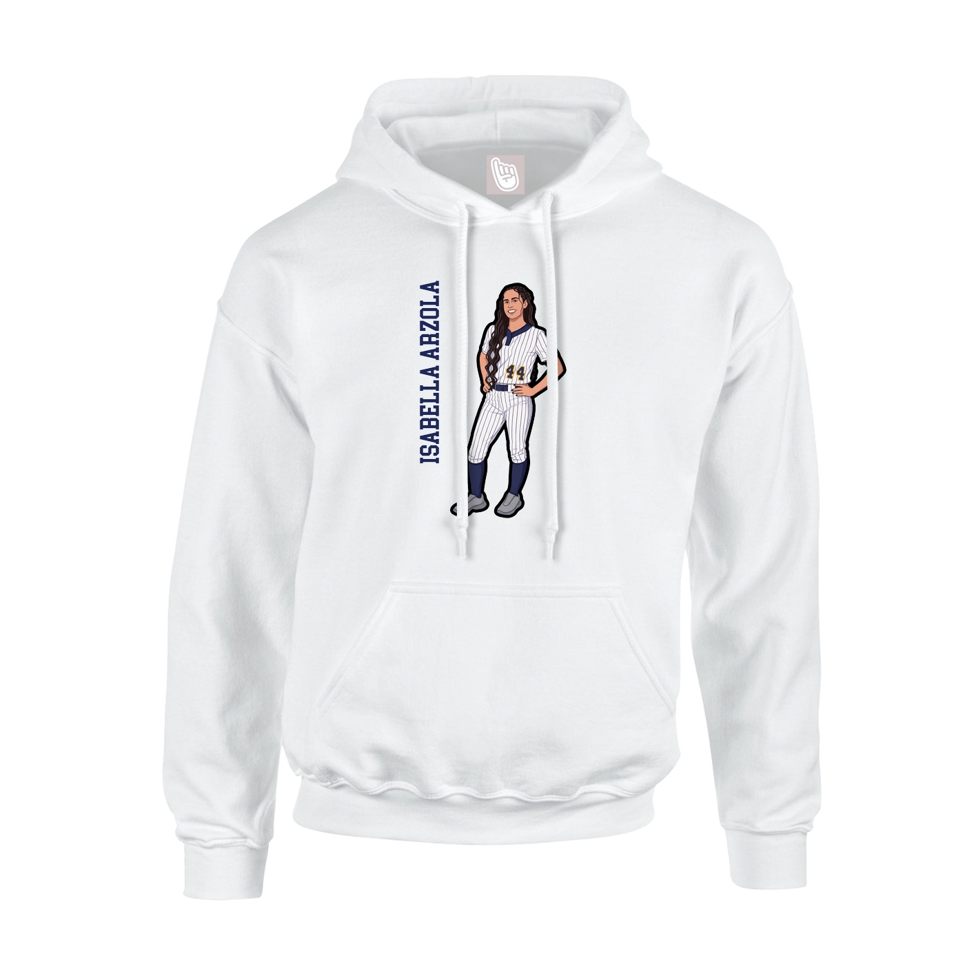Hoodie — Name Vertical in White