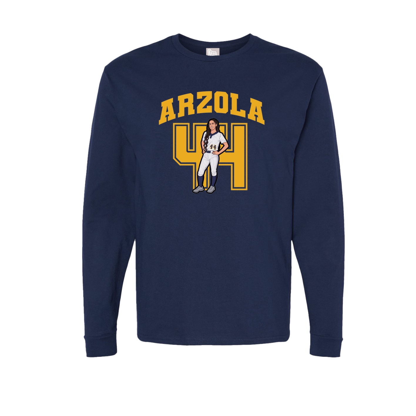 Long Sleeve Tee — Number in Navy