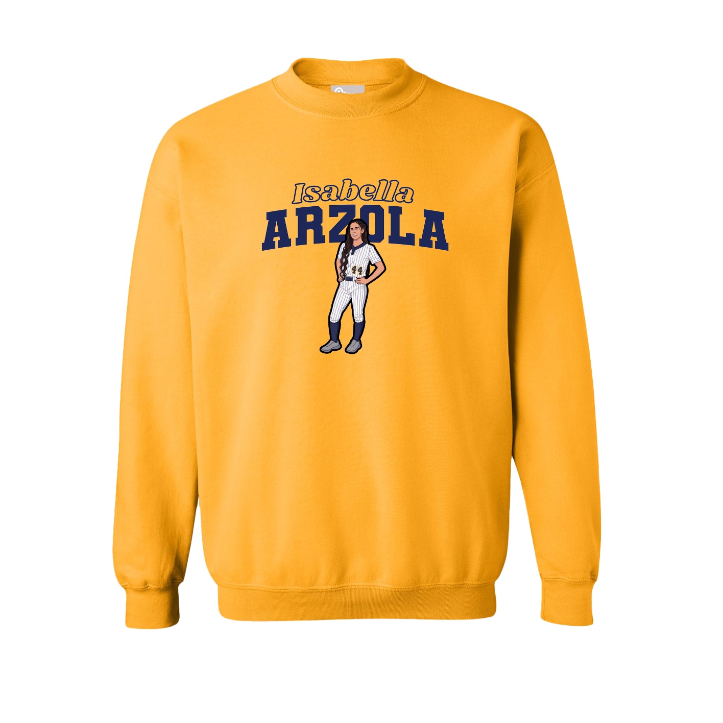 Fleece Crew — Name Arch in Gold