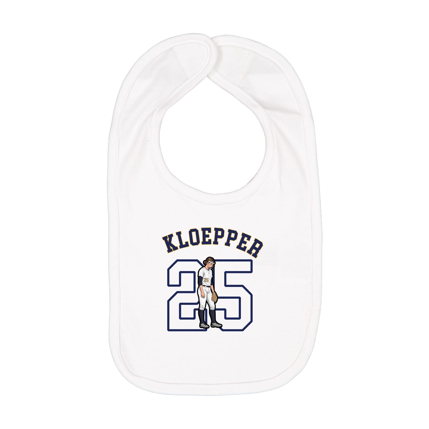 Infant Bib — Shirsey Arch in White
