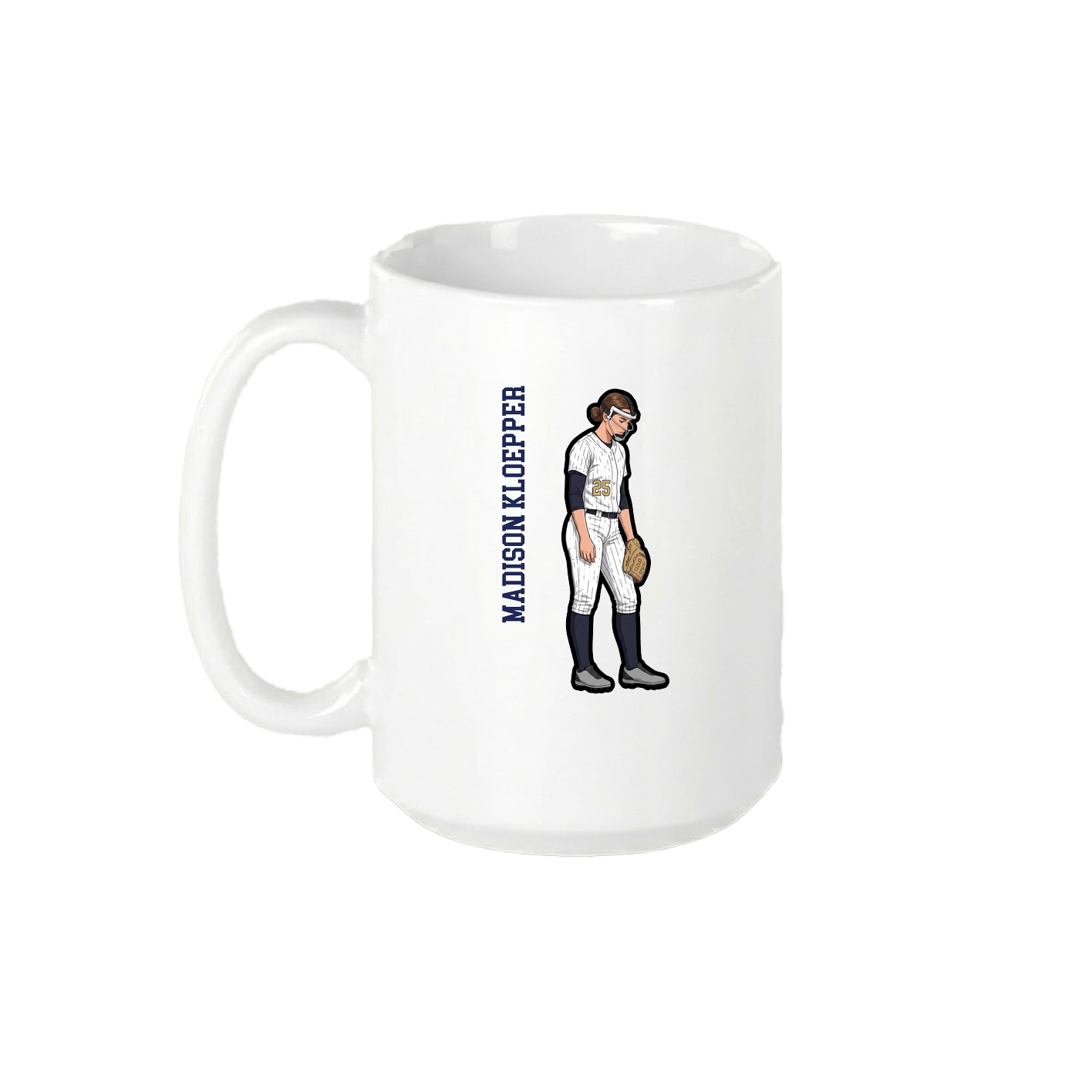 15oz Coffee Mug — Name Vertical in White