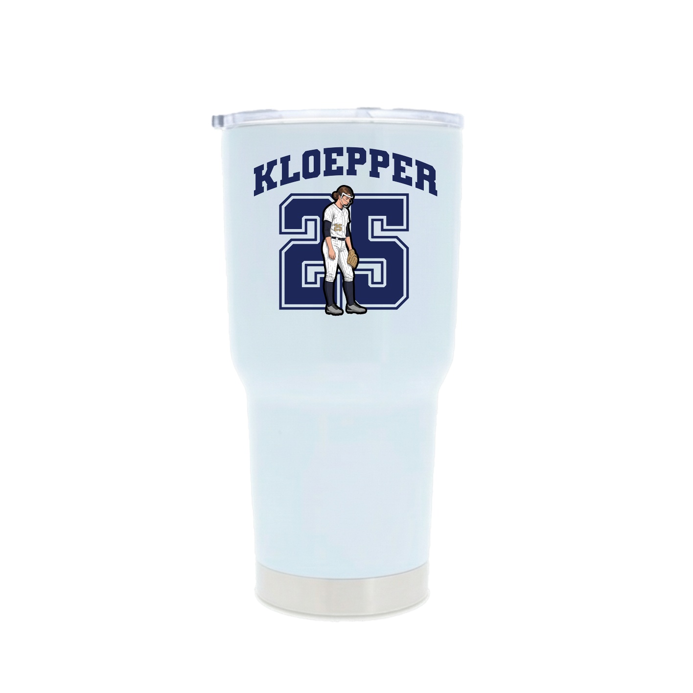 30oz Stainless Steel Tumbler — Number in White