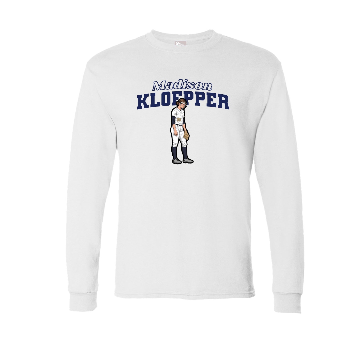 Long Sleeve Tee — Name Arch in White