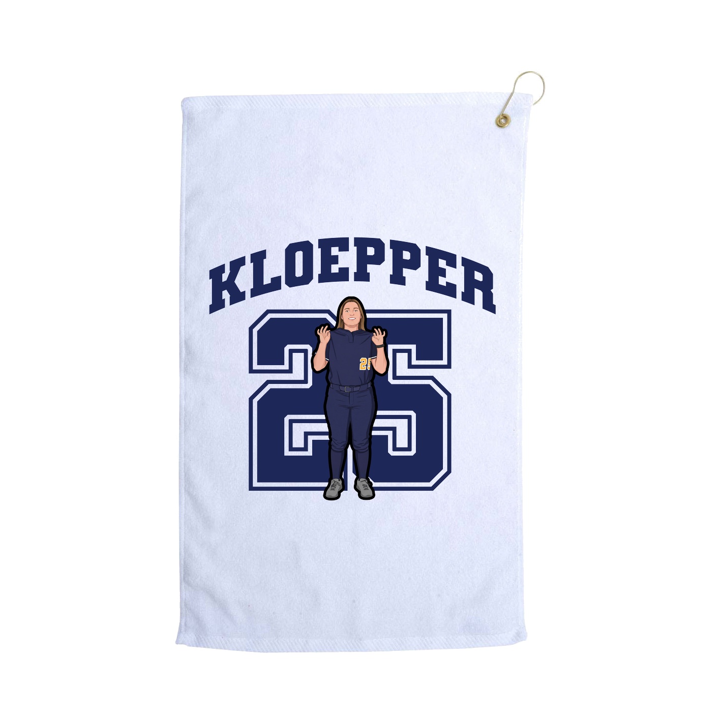 Golf Towel — Number in White