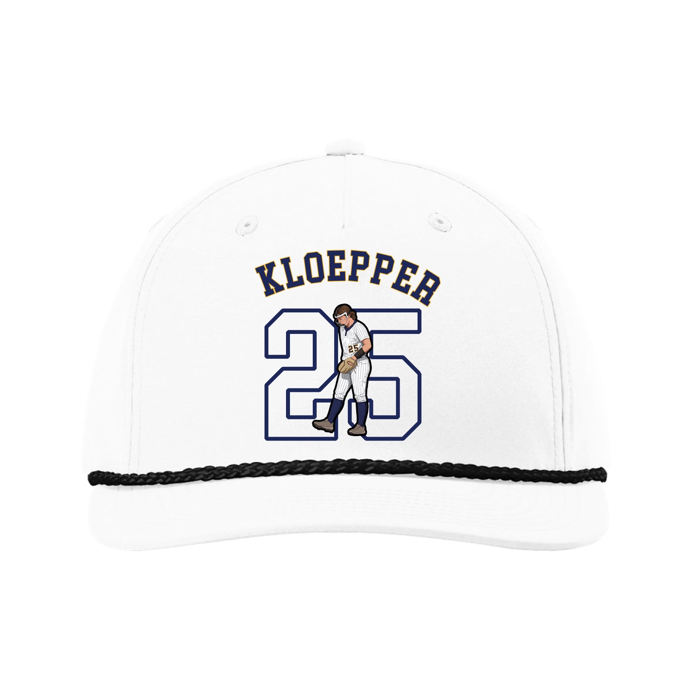 Five-Panel Classic Rope Cap — Shirsey Arch in White