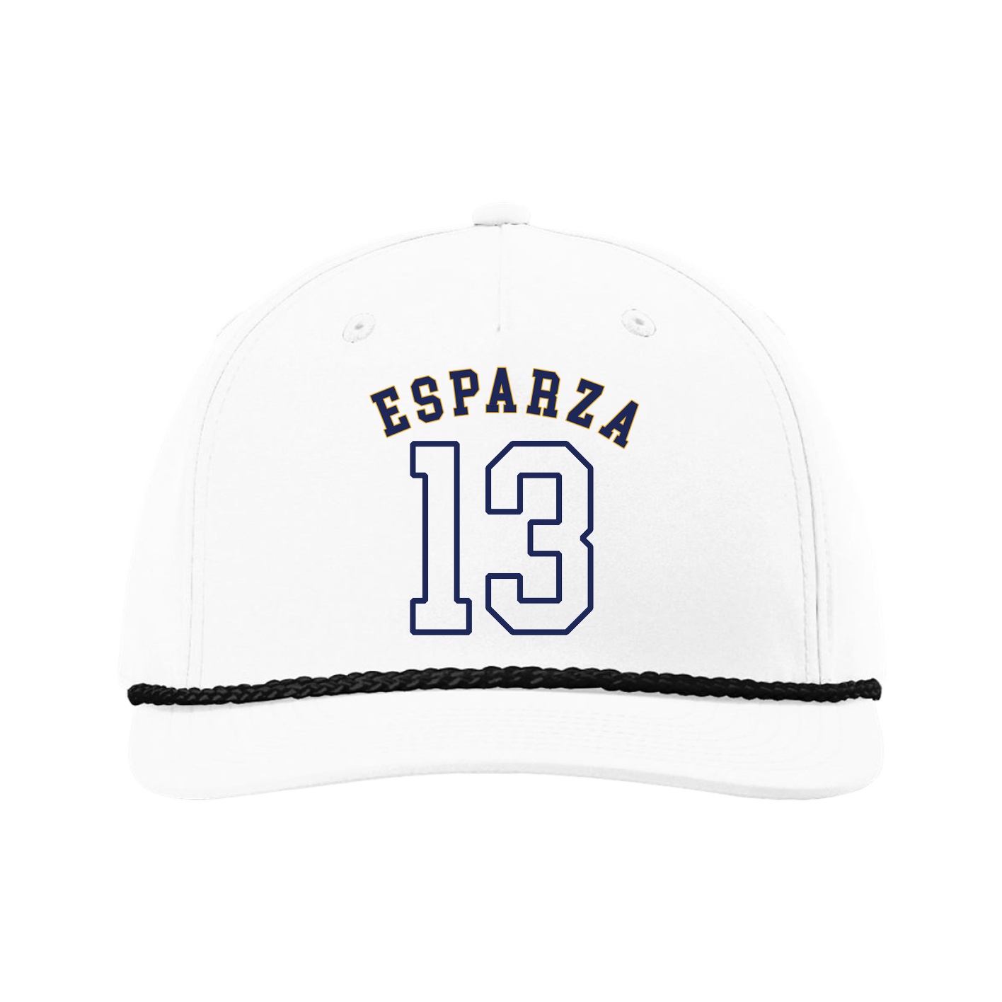 Five-Panel Classic Rope Cap — Shirsey Arch in White