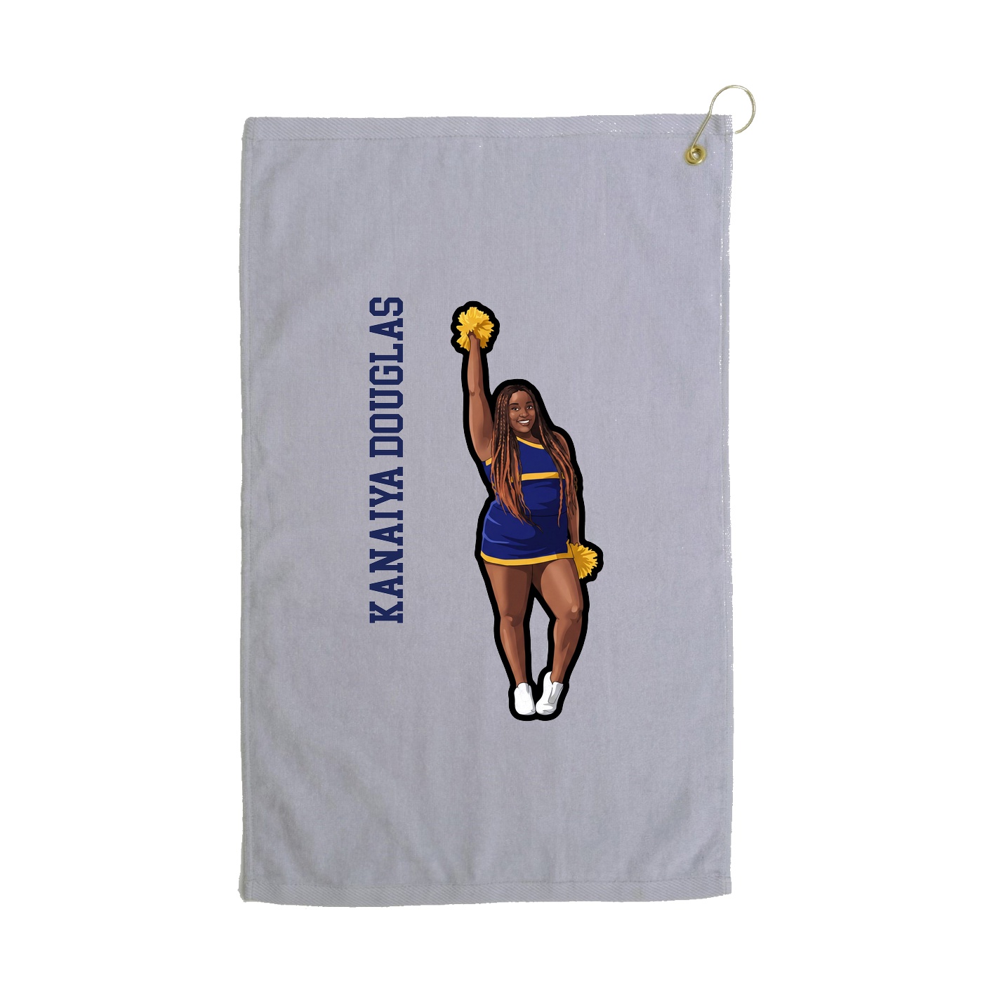 Golf Towel — Name Vertical in Grey