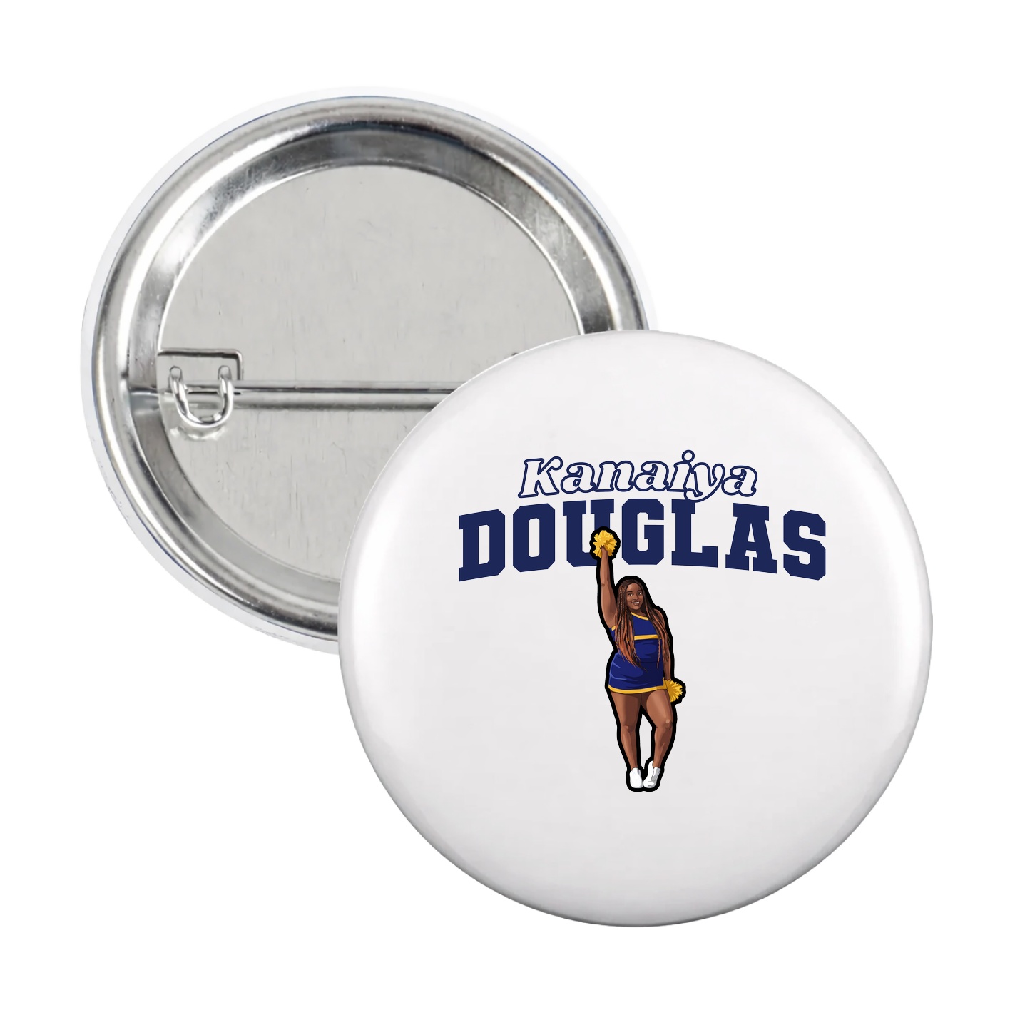 Game Day Button — Name Arch in White