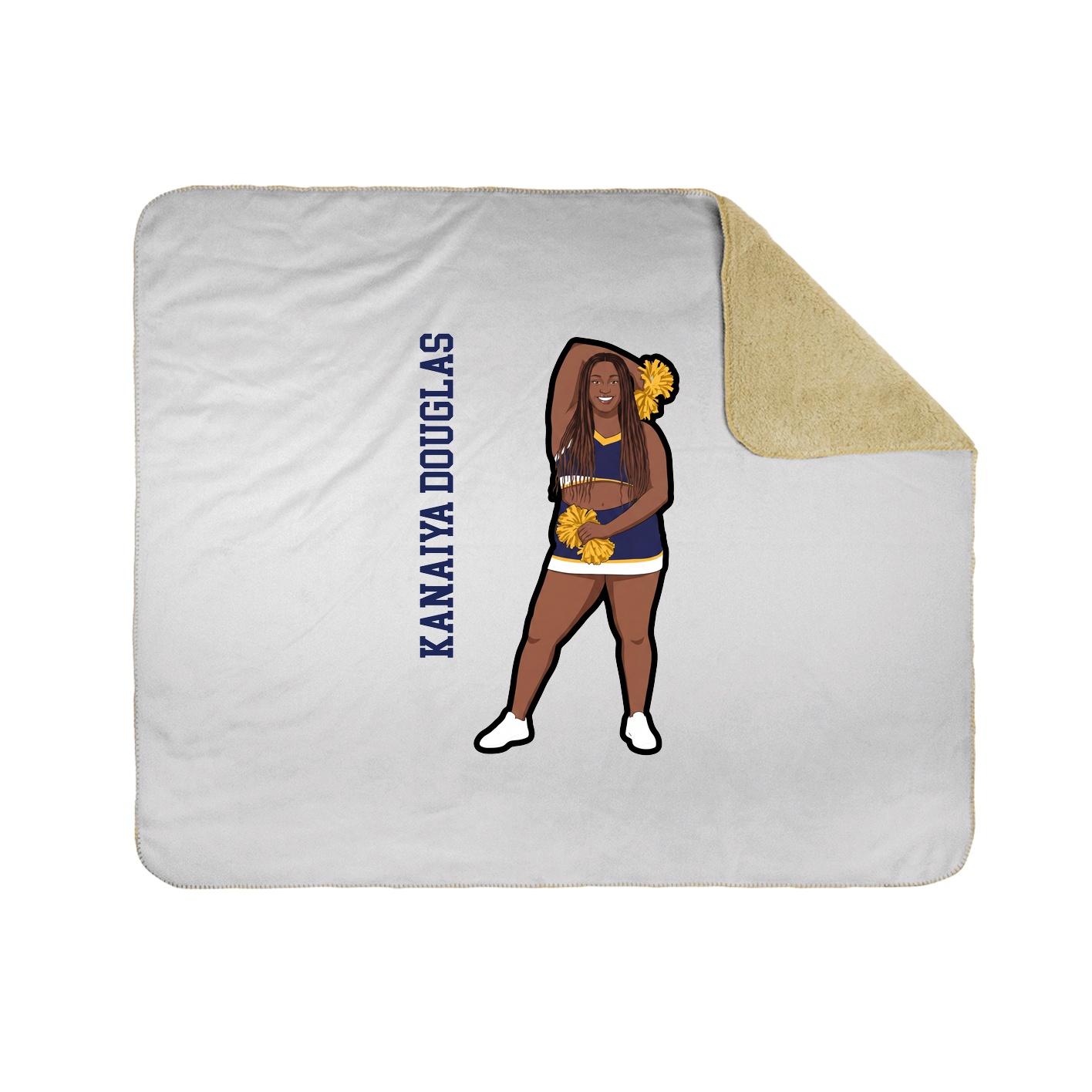 Throw Blanket — Name Vertical in White