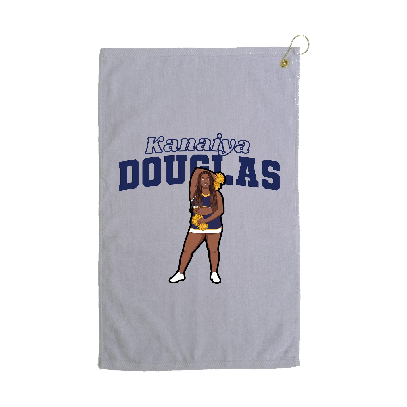 Golf Towel — Name Arch in Grey