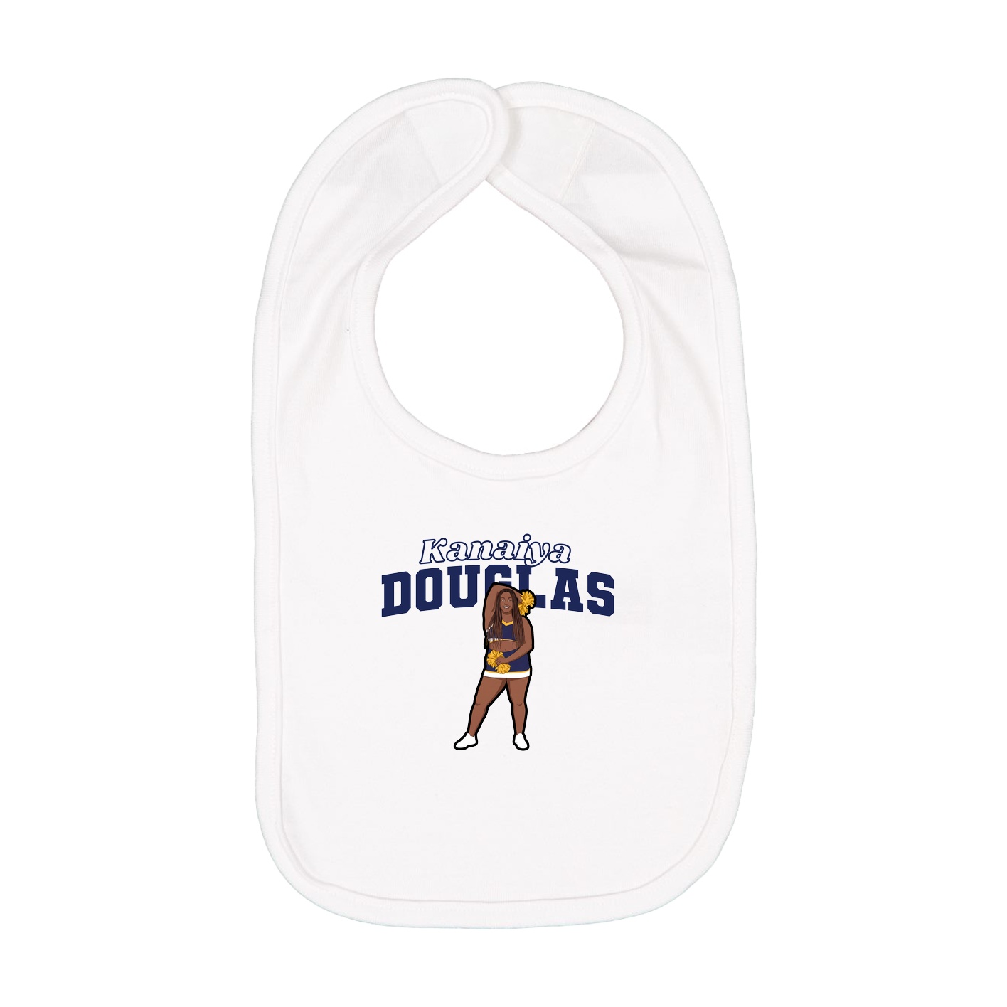 Infant Bib — Name Arch in White