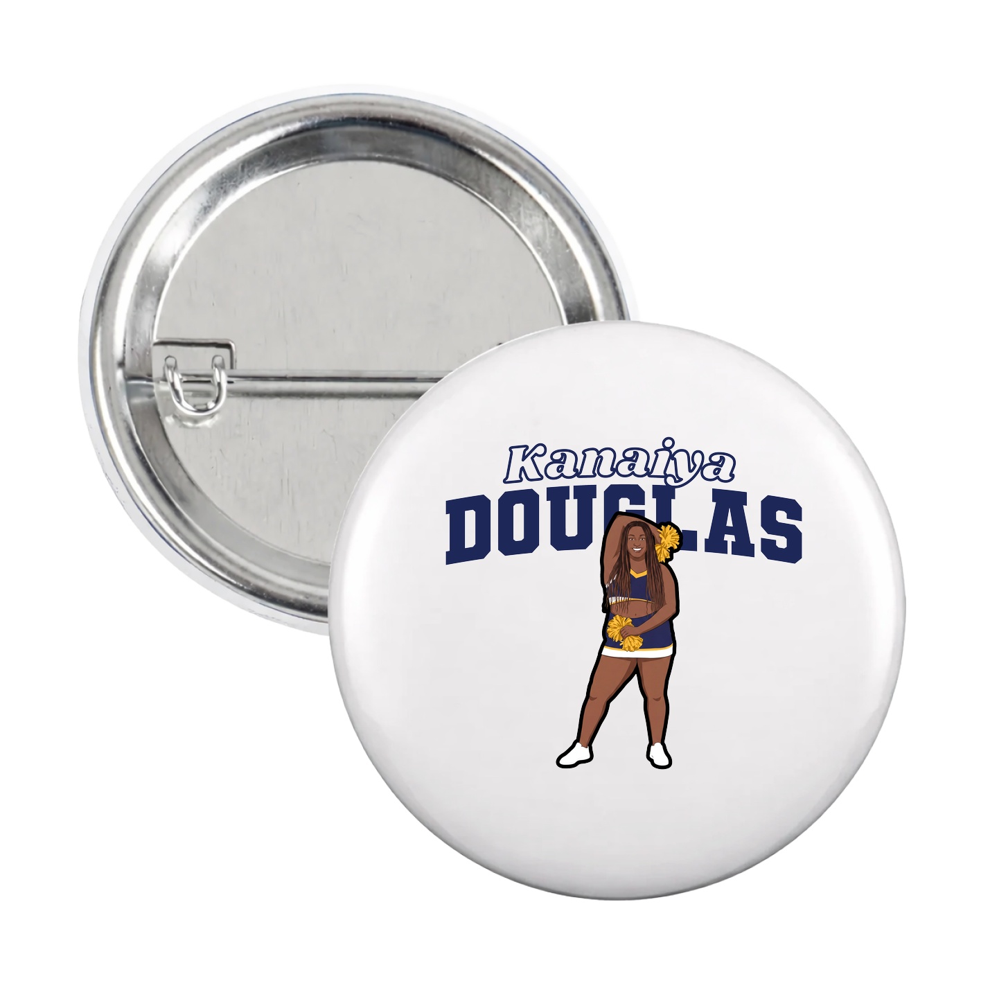 Game Day Button — Name Arch in White