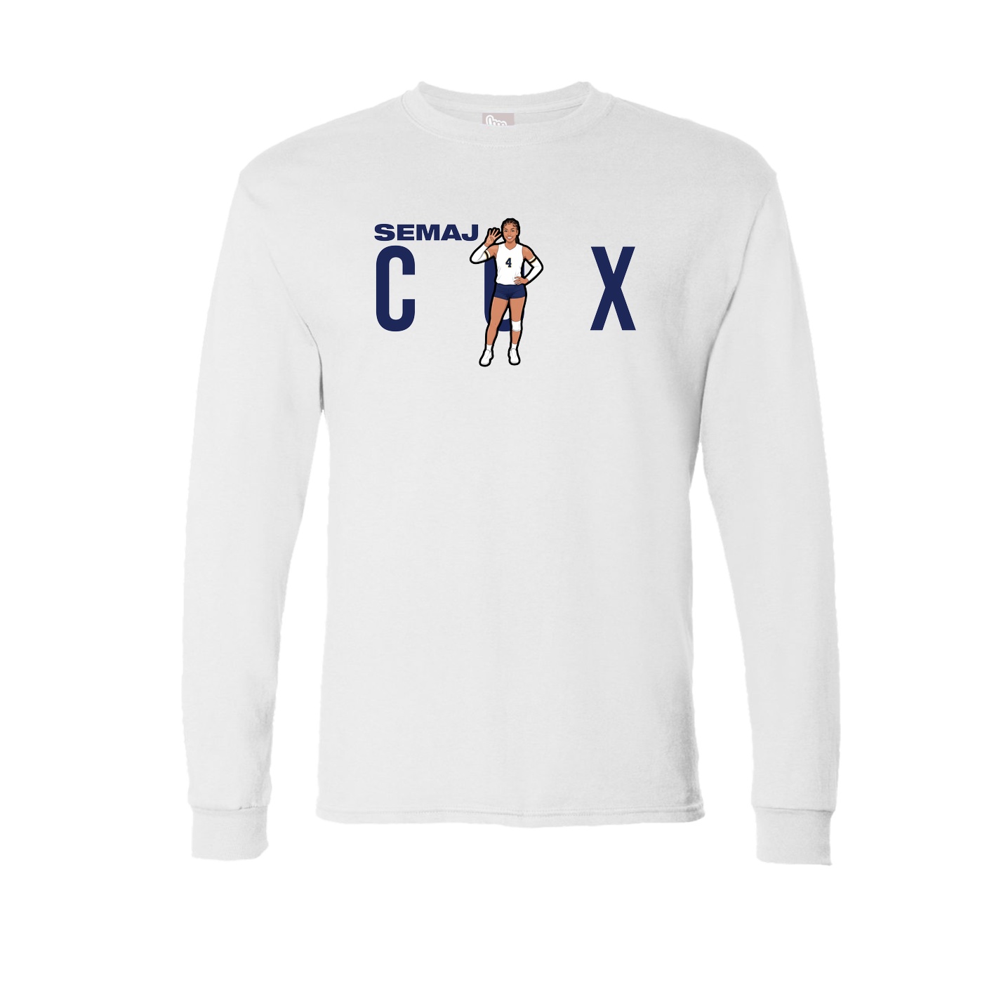 Long Sleeve Tee — Player Name in White