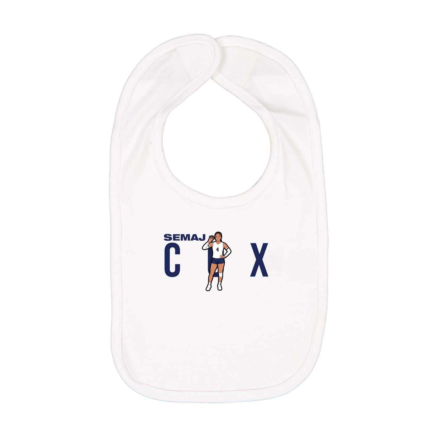 Infant Bib — Player Name in White