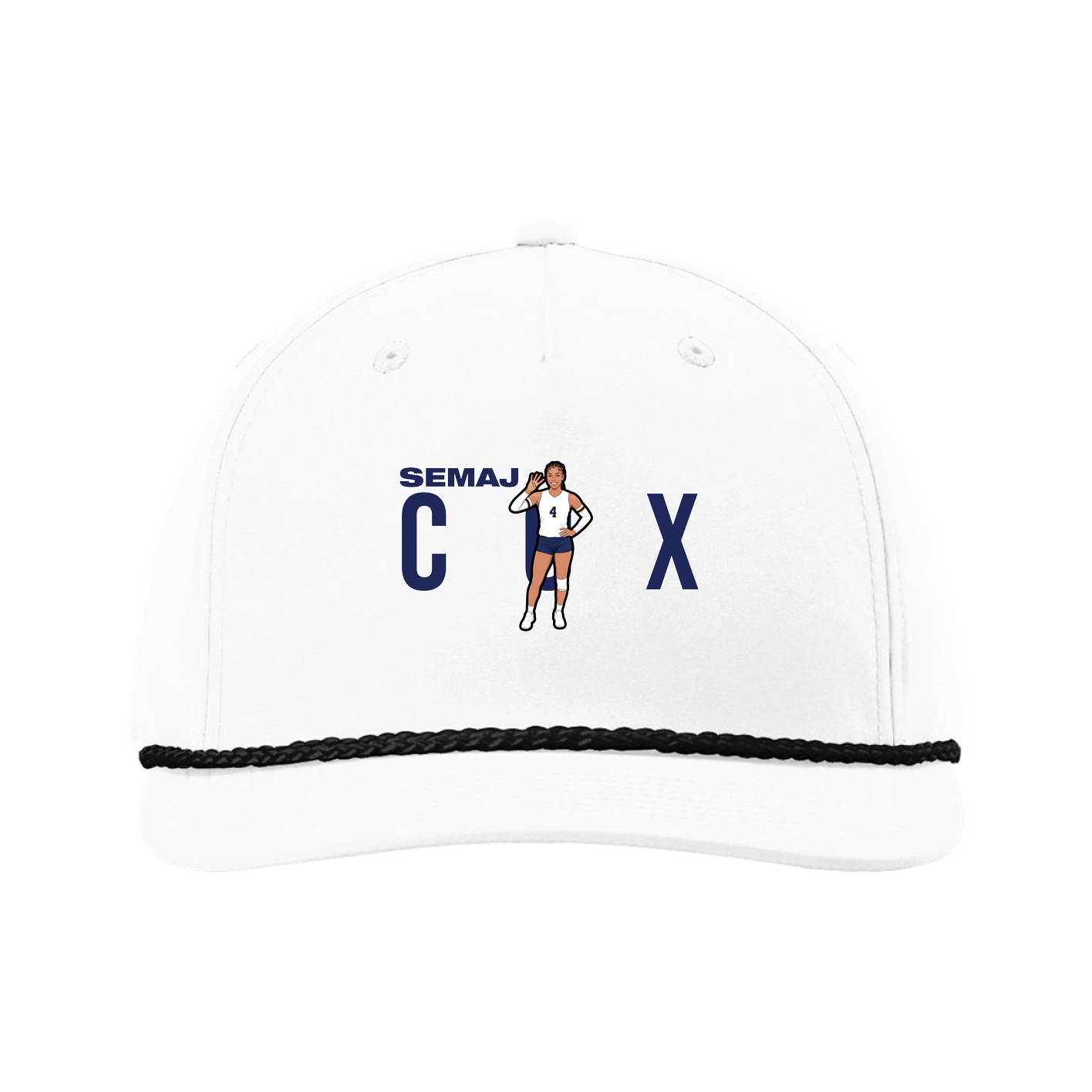 Five-Panel Classic Rope Cap — Player Name in White