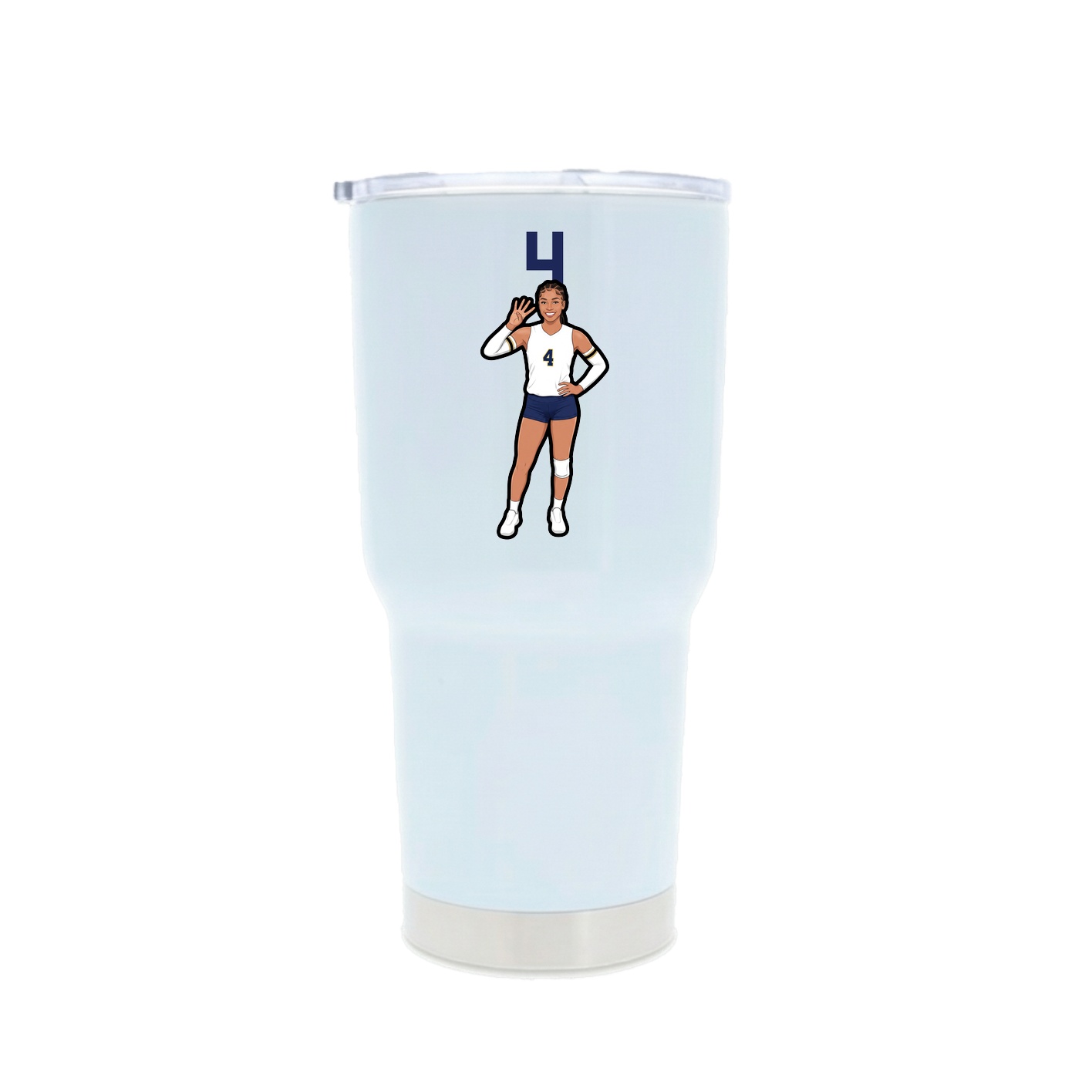 30oz Stainless Steel Tumbler — Number Top in White