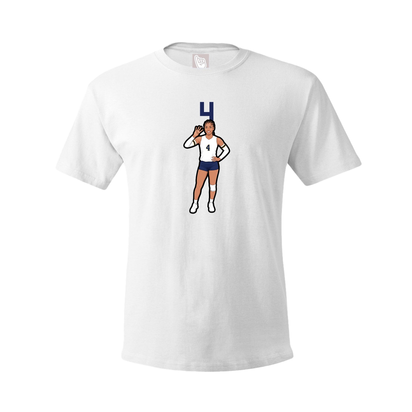 Youth Tee — Number Top in White
