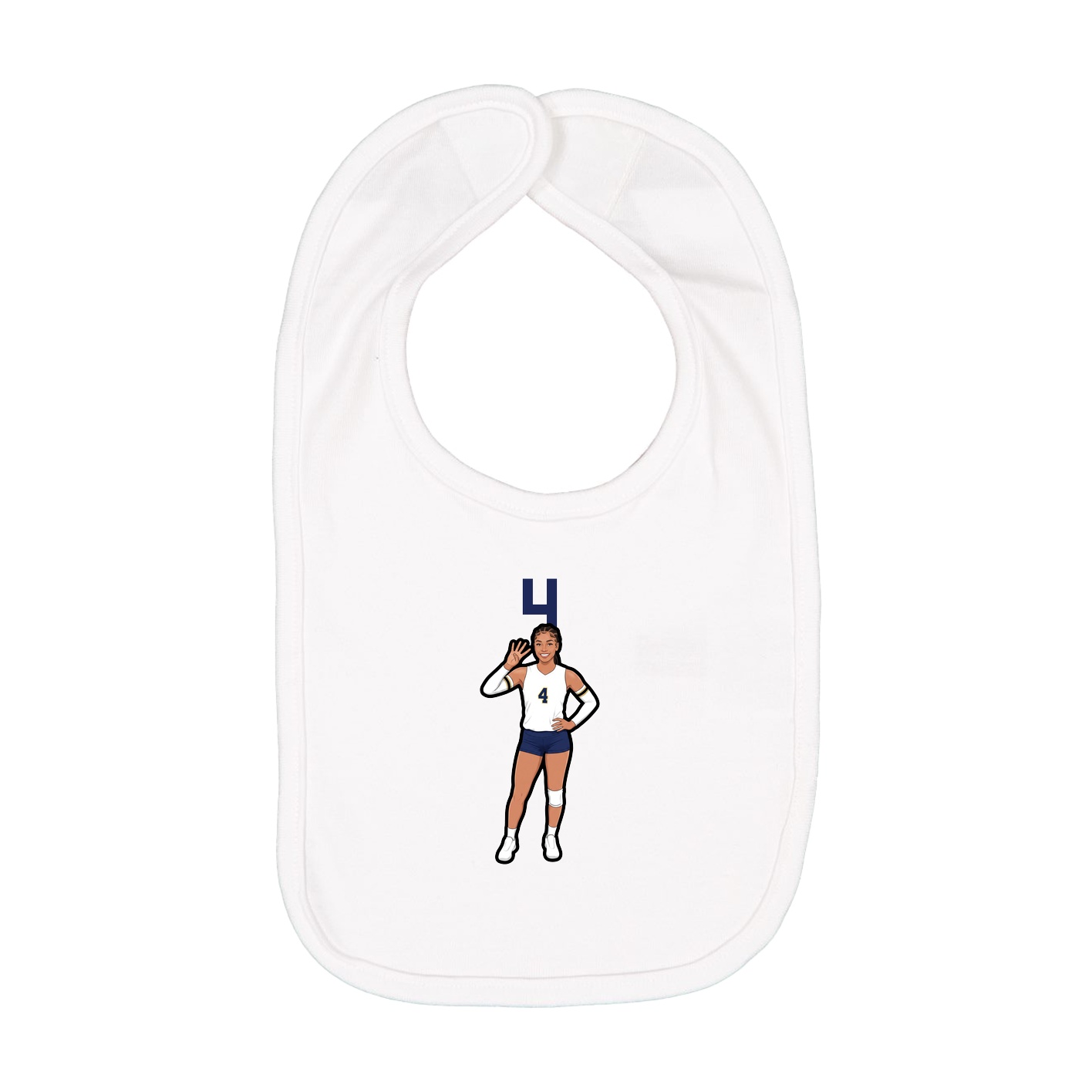 Infant Bib — Number Top in White