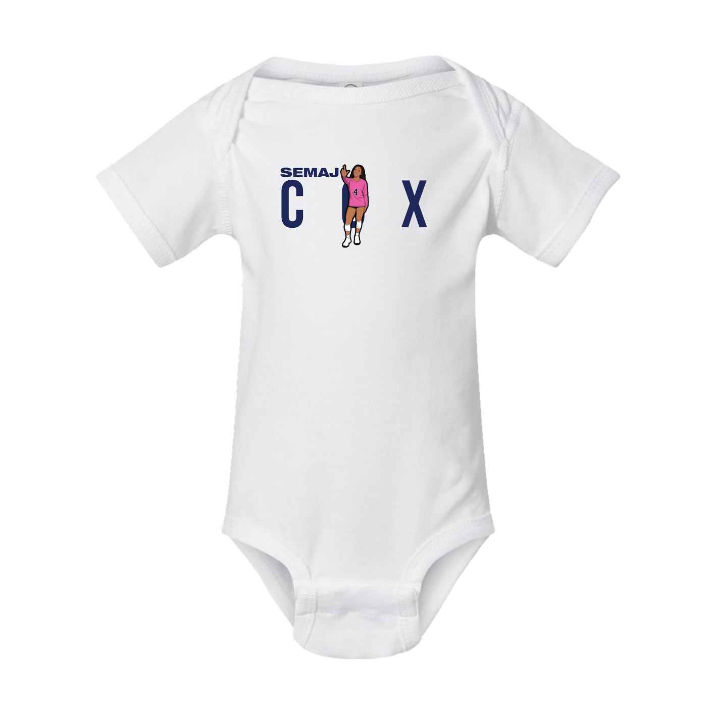 Baby Onesie — Player Name in White