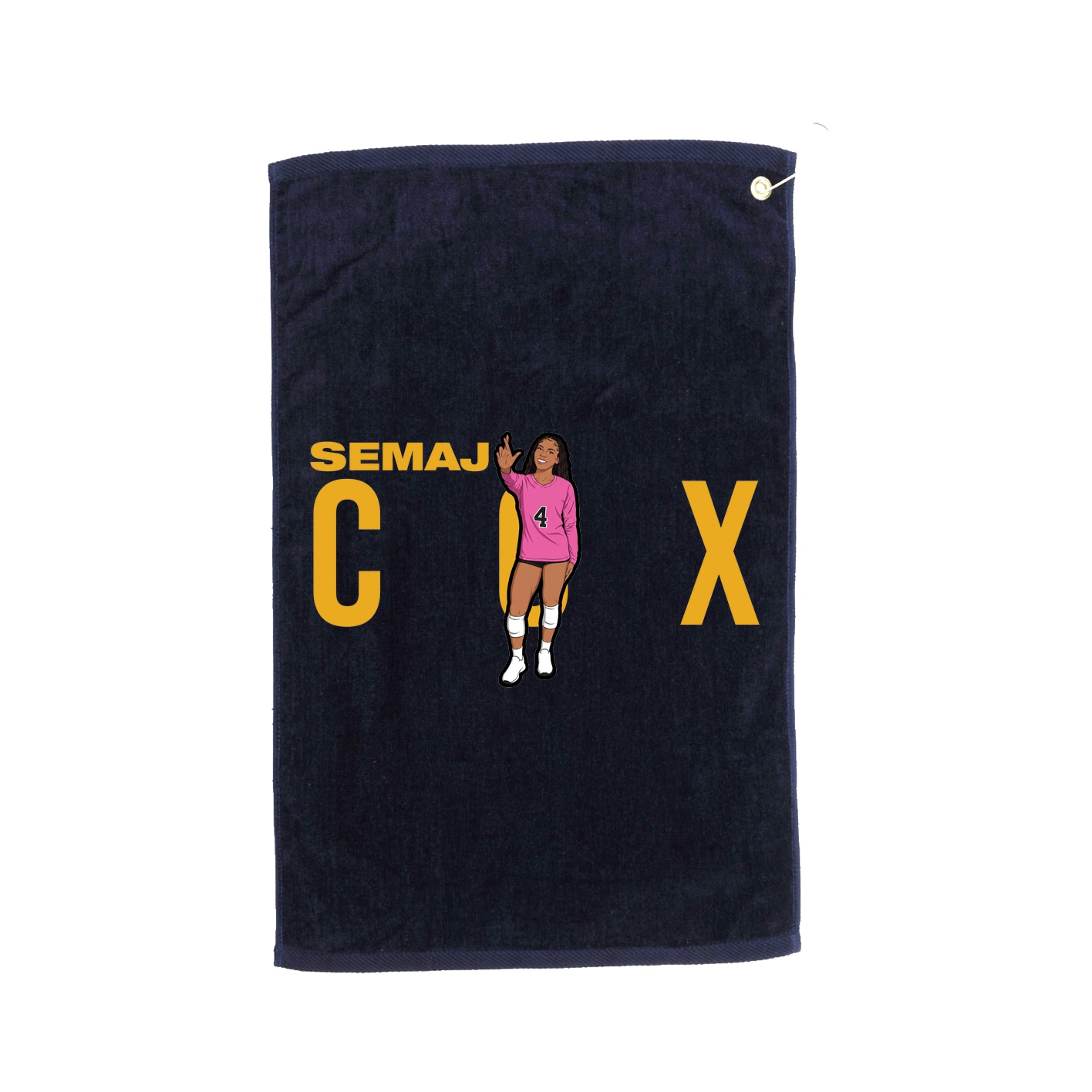 Golf Towel — Player Name in Navy