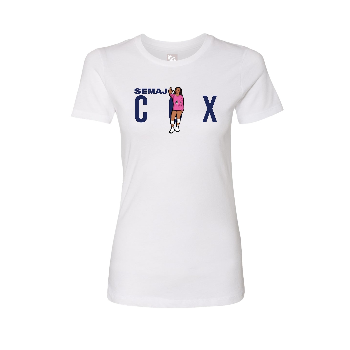 Fitted Women's Tee — Player Name in White