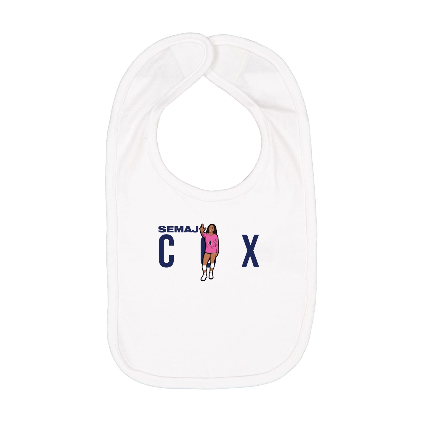 Infant Bib — Player Name in White