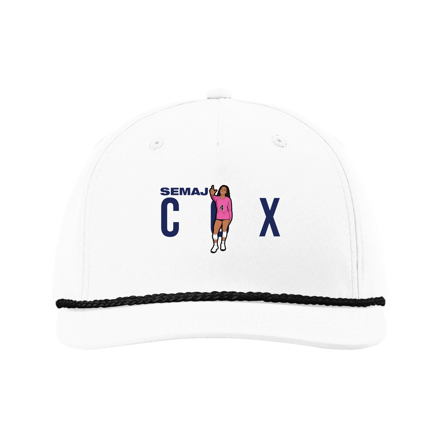 Five-Panel Classic Rope Cap — Player Name in White
