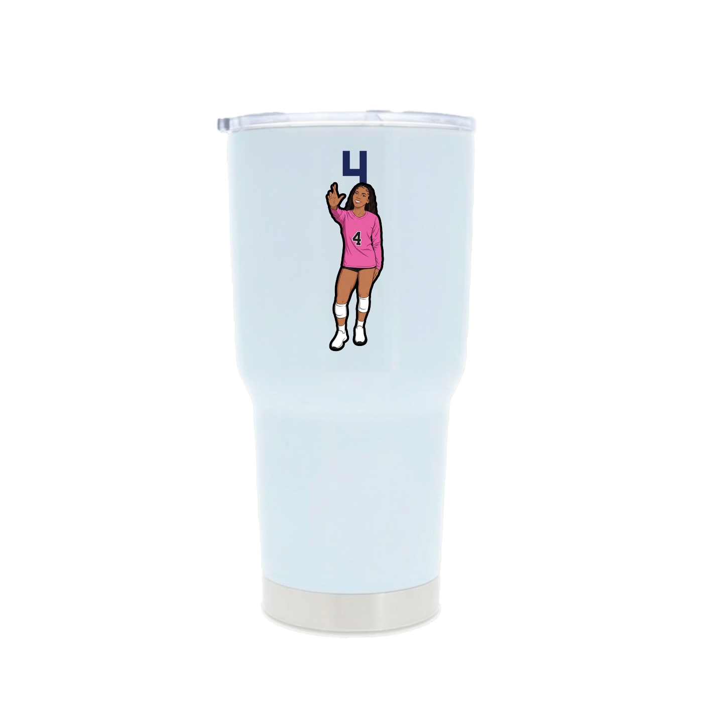 30oz Stainless Steel Tumbler — Number Top in White