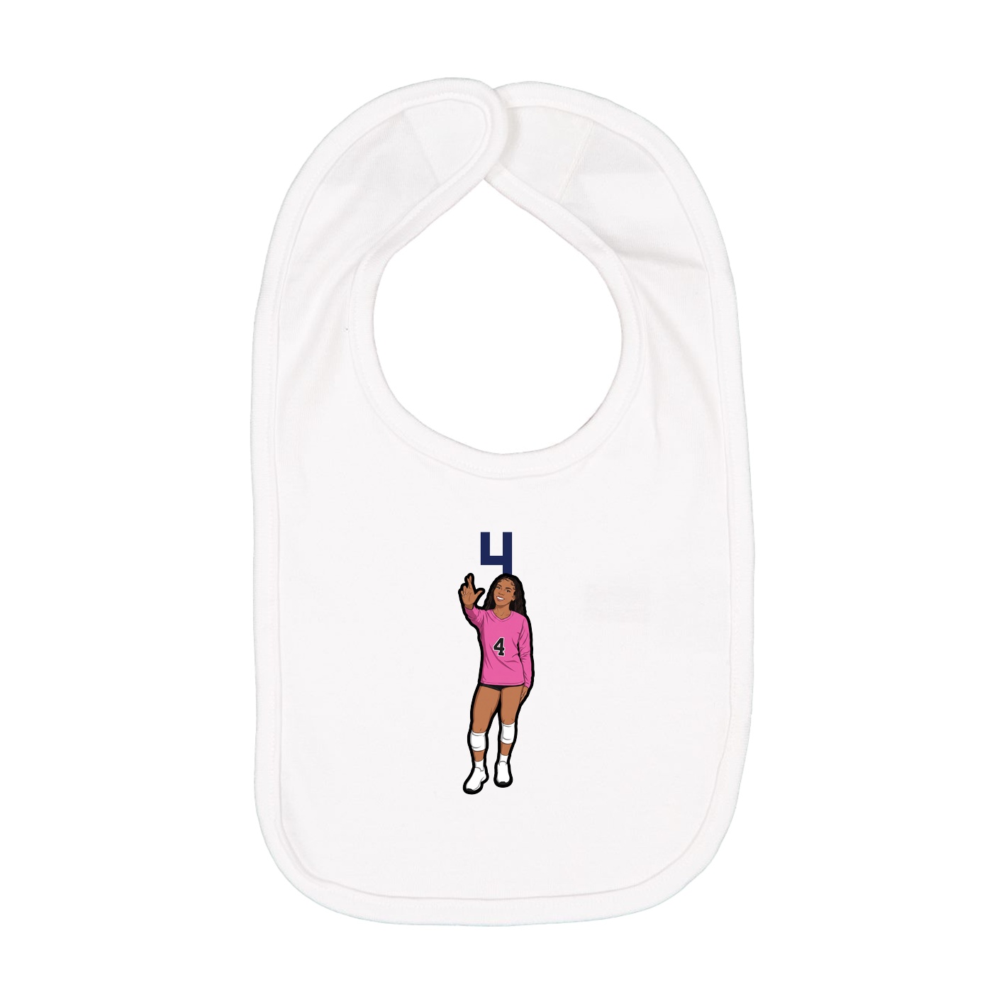 Infant Bib — Number Top in White