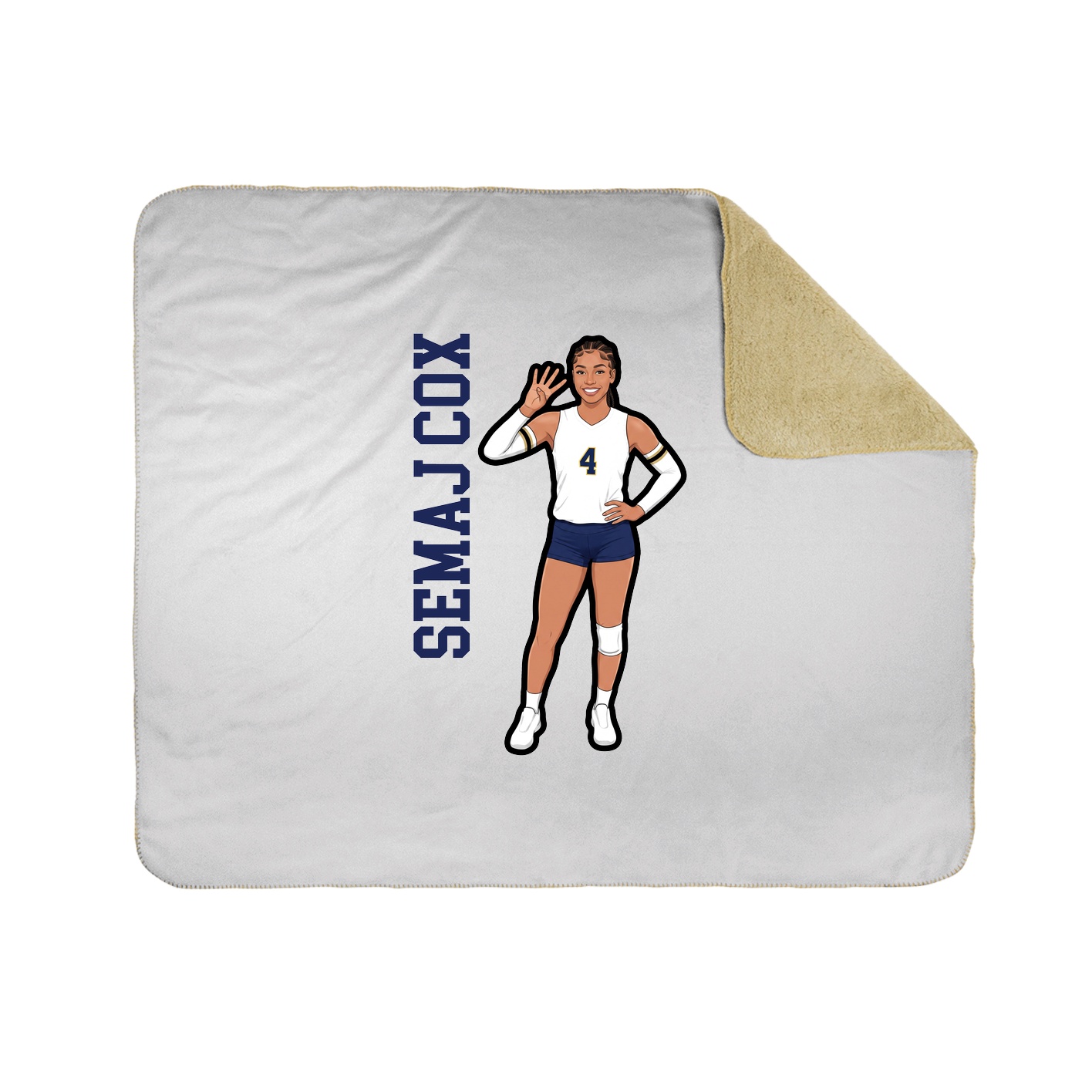 Throw Blanket — Name Vertical in White