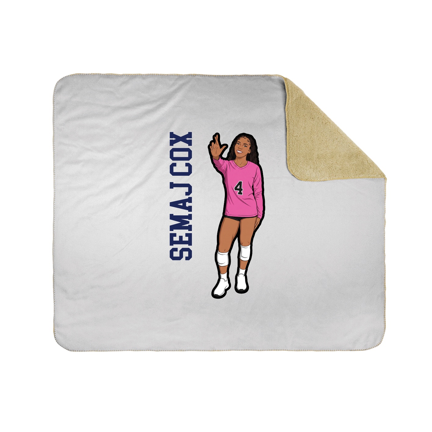 Throw Blanket — Name Vertical in White