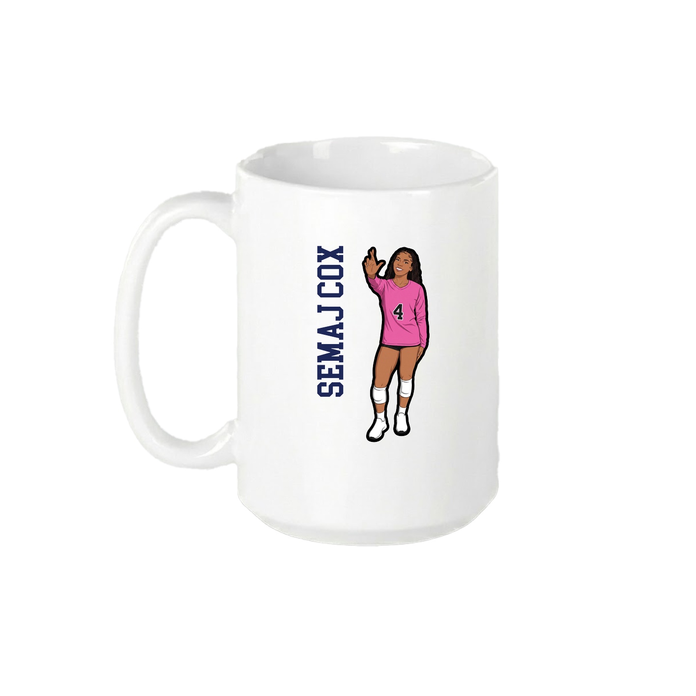 15oz Coffee Mug — Name Vertical in White