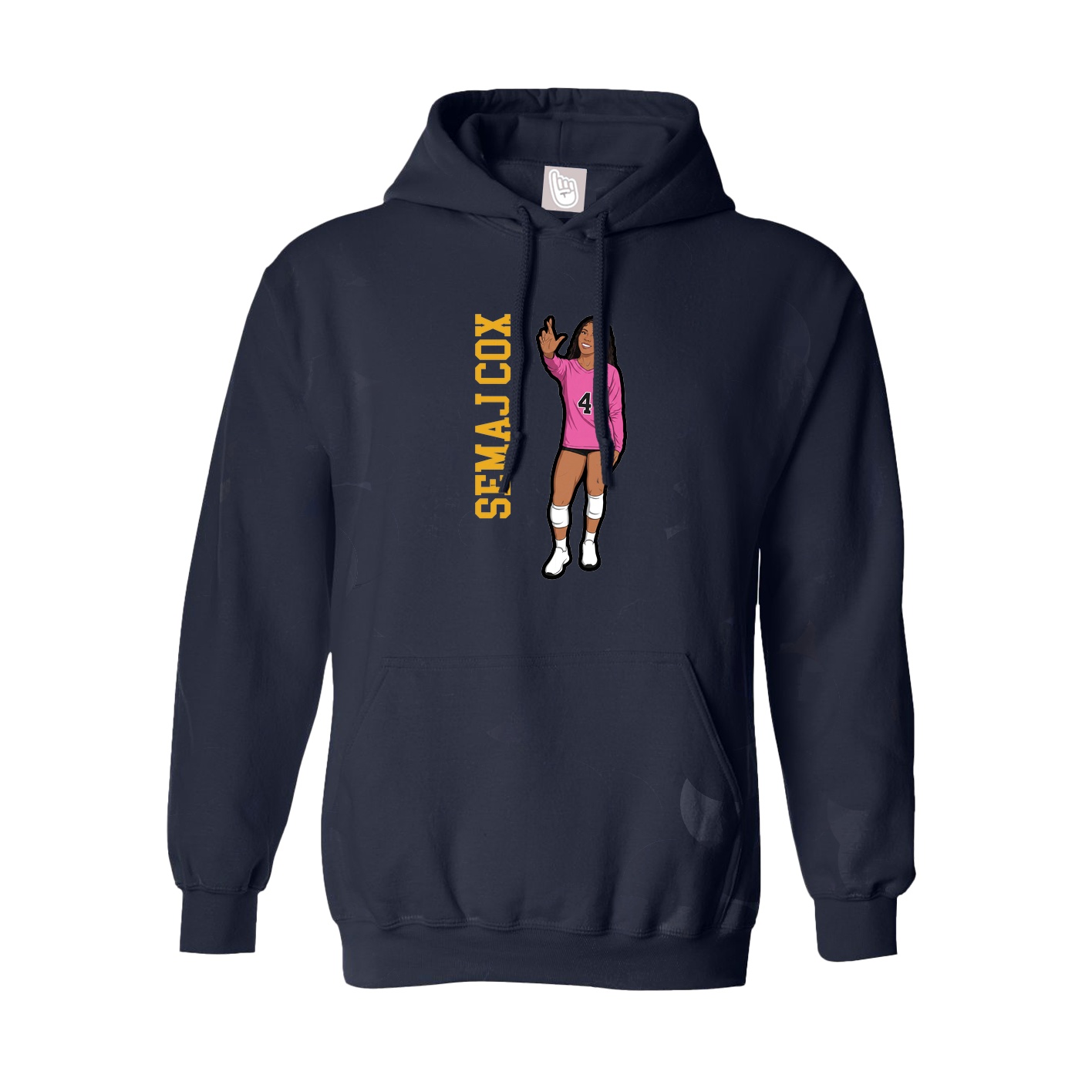 Hoodie — Name Vertical in Navy