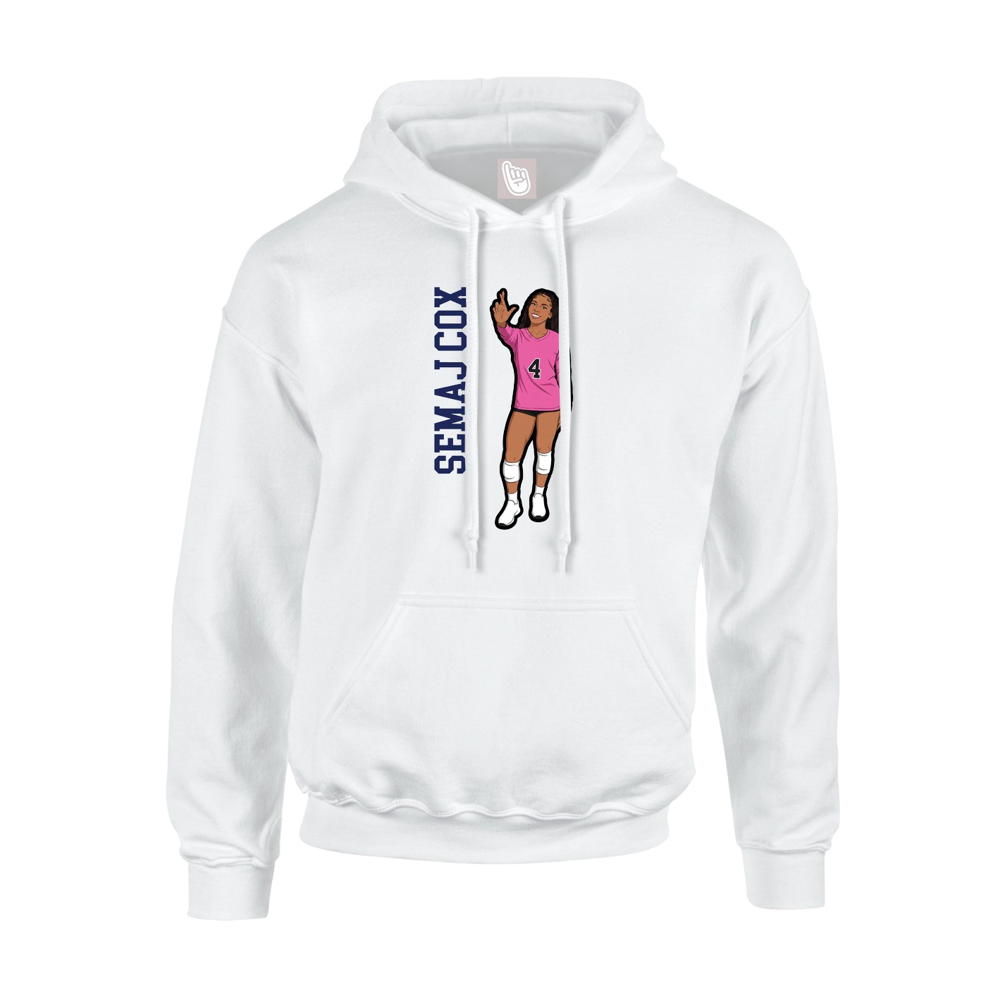 Youth Hoodie — Name Vertical in White