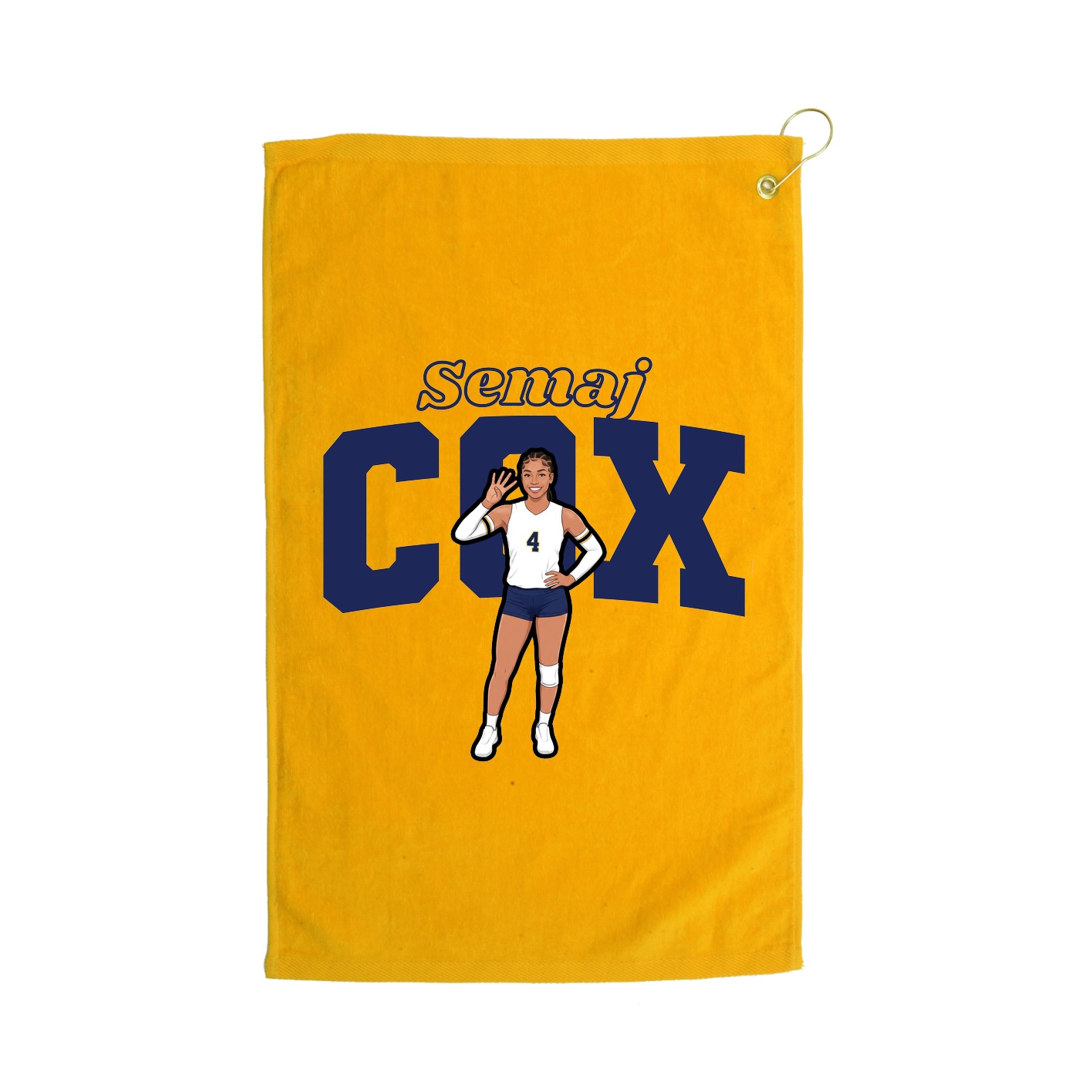 Golf Towel — Name Arch in Gold